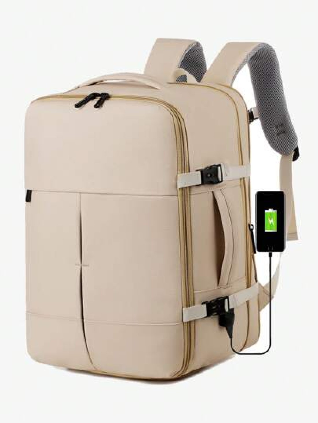 New Fashionable Simple Solid Color Large Capacity Backpack For Business Travel Luggage Bag Short Distance Multi Pocket Business Computer Bag Commuter Backpack