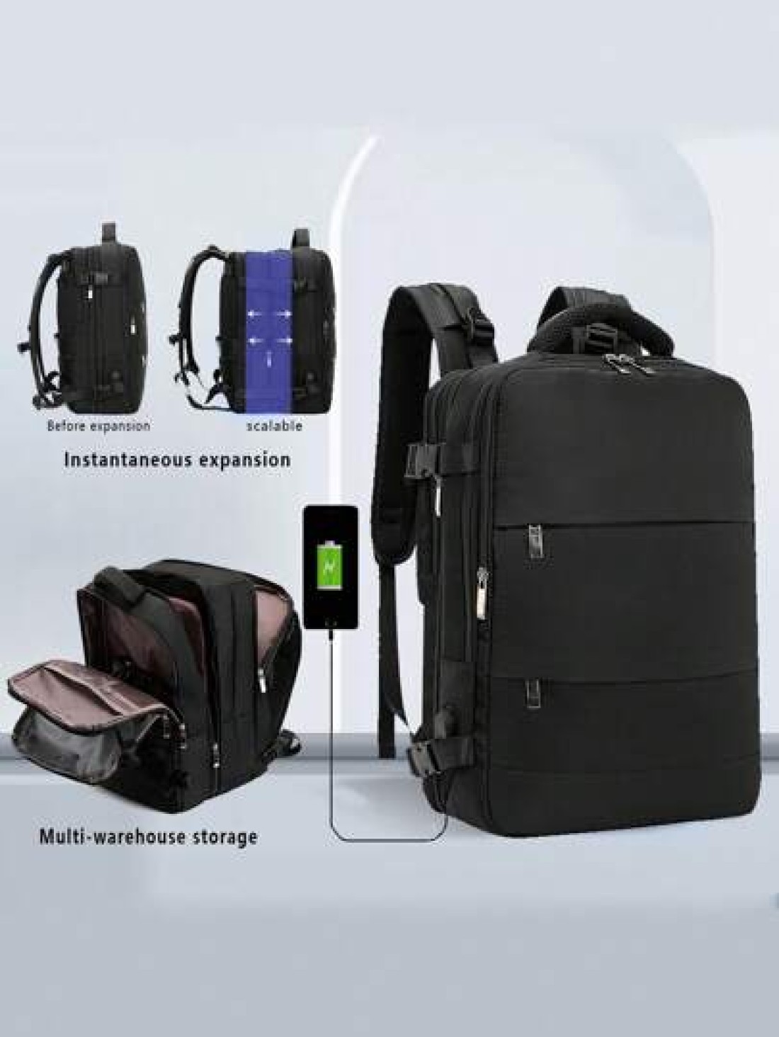 Myco Expandable Backpack Travel Backpacks Flight Approved Large Capacity Nylon Fabric Waterproof Hiking Backpack Outdoor Computer Backpack For Travel Camping Hiking For Men And Women Gift For Daughter