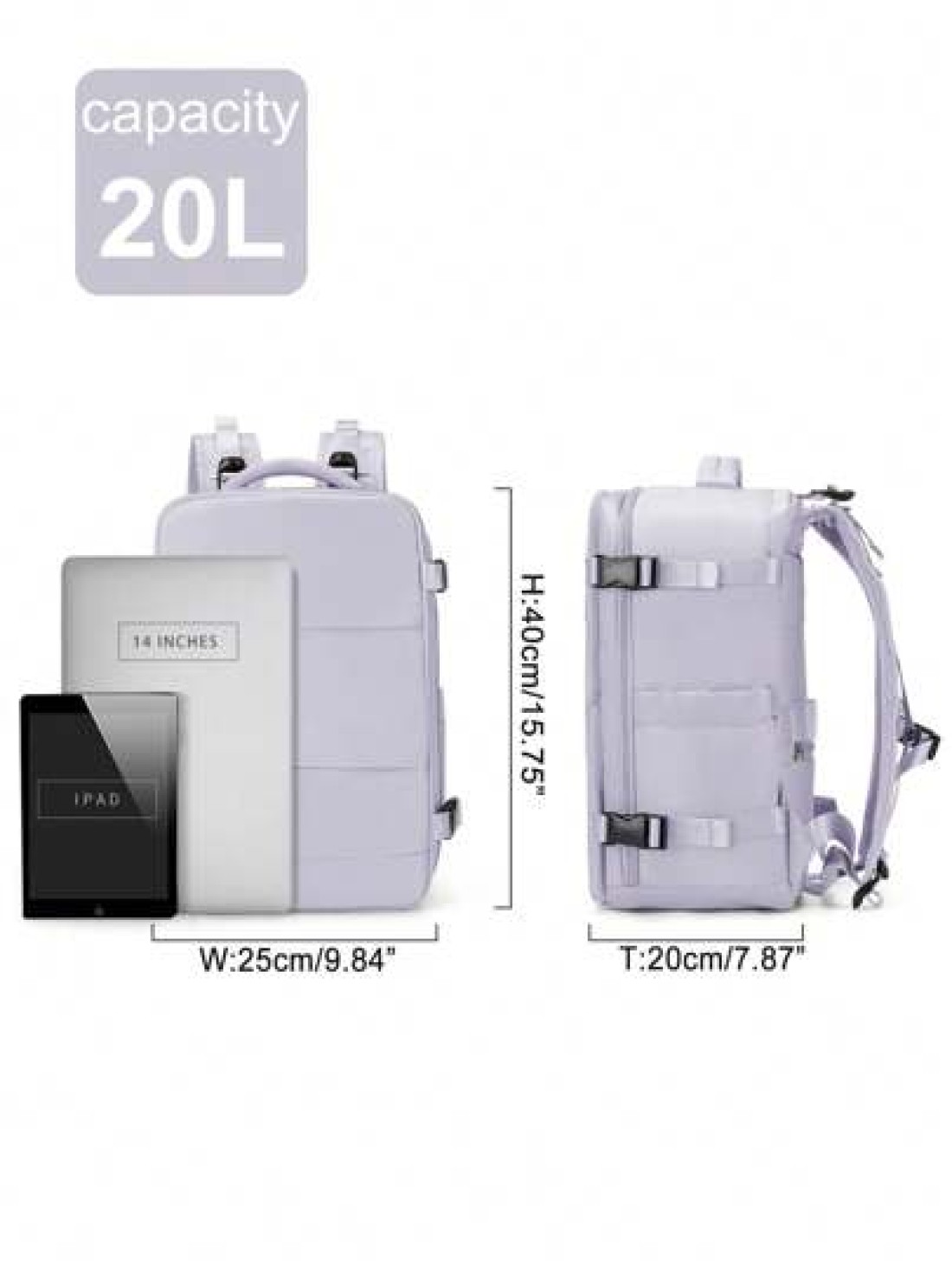 Lightweight Large Capacity Water Resistance Nylon Fabric Carry On Backpack Travel Backpack Computer Short Distance Business Backpack Fits15 6 Inch Laptop Suitable For Travel Business Vacation College