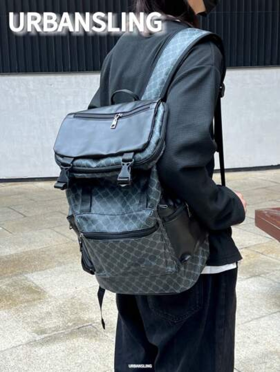 Men s Black Floral Flap Backpack Large Capacity Business Commuter Computer Bag Multi Pocket For Outdoor Activities Camping Gym Yoga Biking Perfect Gift For Men Essential For Students Backpack For Trav