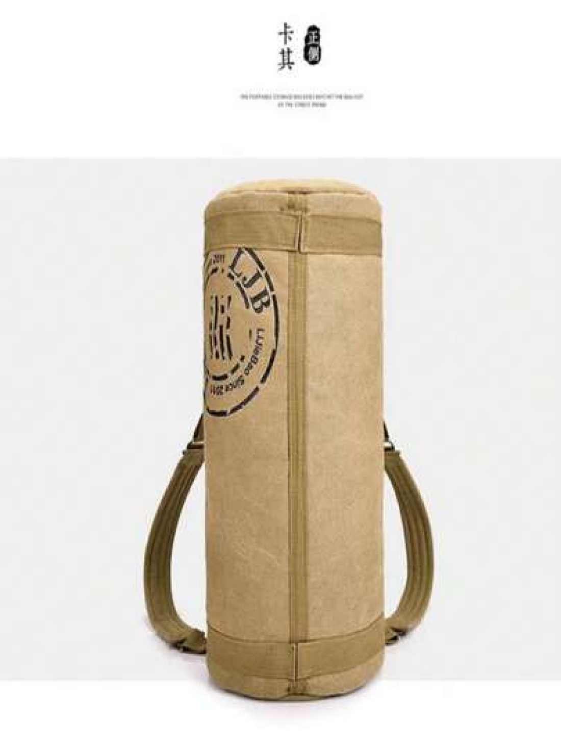 Large Capacity Men s Travel Bag Cylinder Shoulder Bag Fashionable Multi Function Backpack Canvas Messenger Bag Cylindrical Handbag