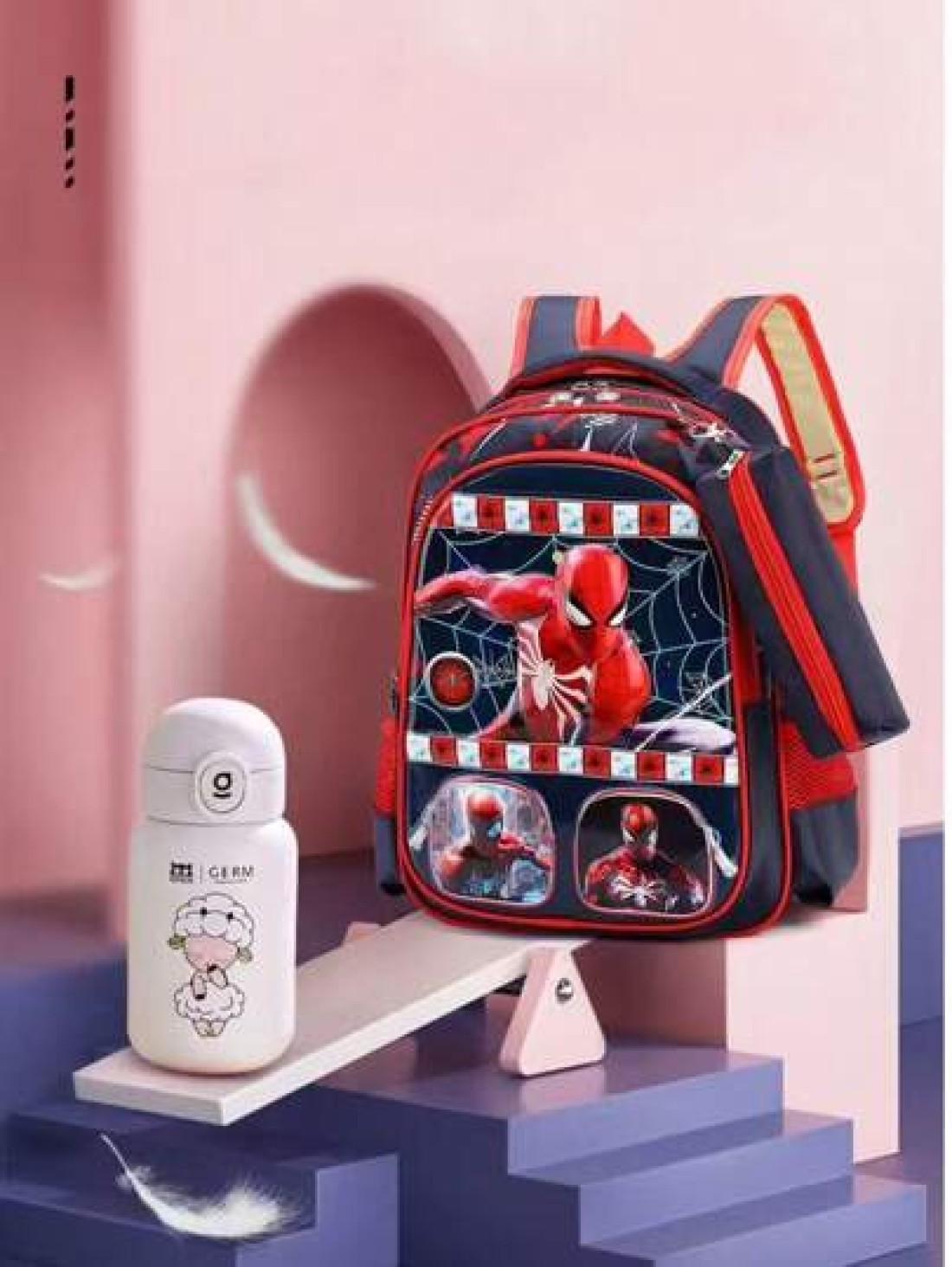 Disney Stitch Cute Cartoon Spider Man Backpack Children s Boys And Girls Large Capacity Backpack Primary School Student 1st Grade School Bag Growth Reward Free Pencil Case