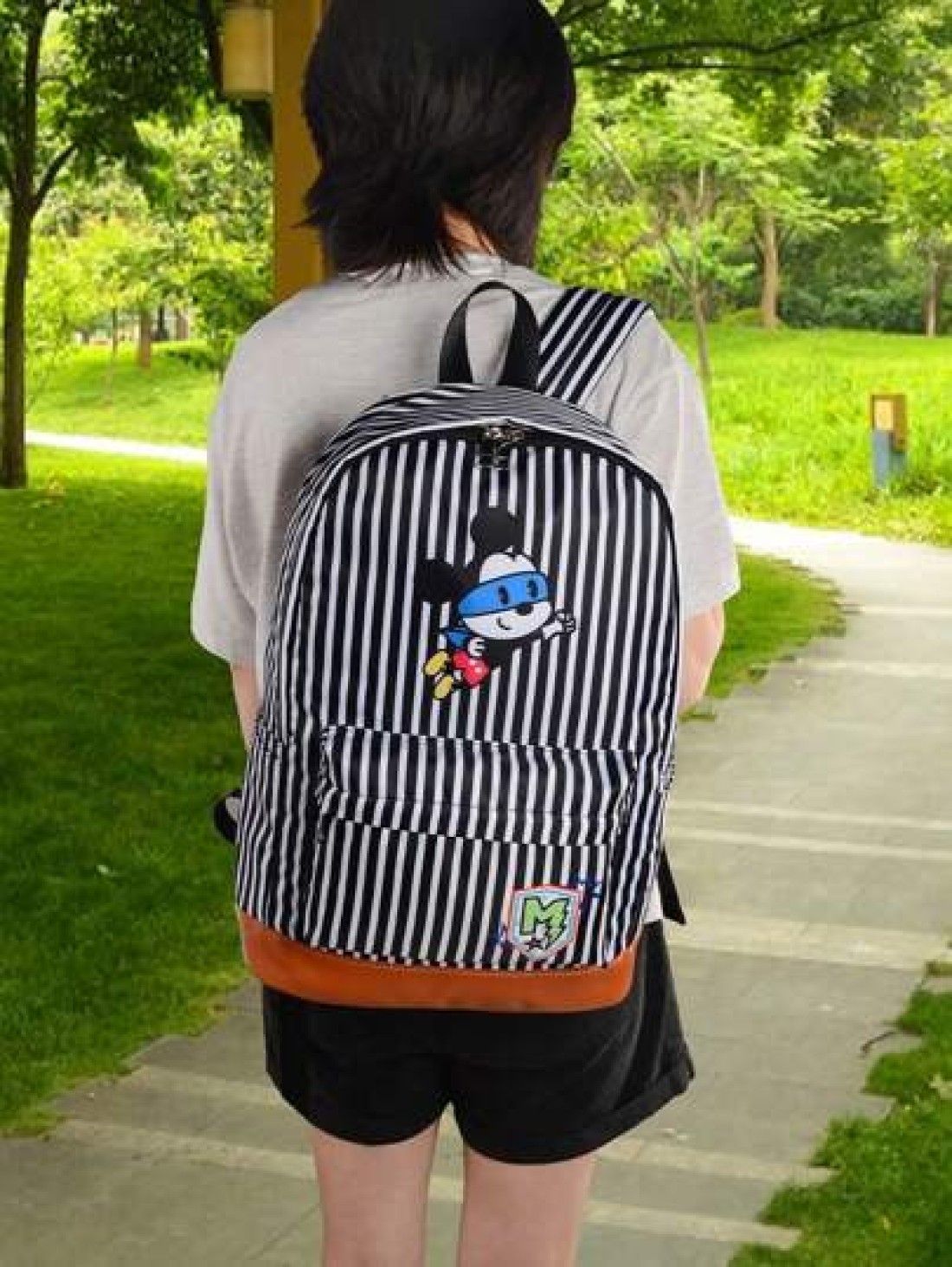Disney Disney Genuine Authorized Mickey Mouse Stripe Lightweight Backpack