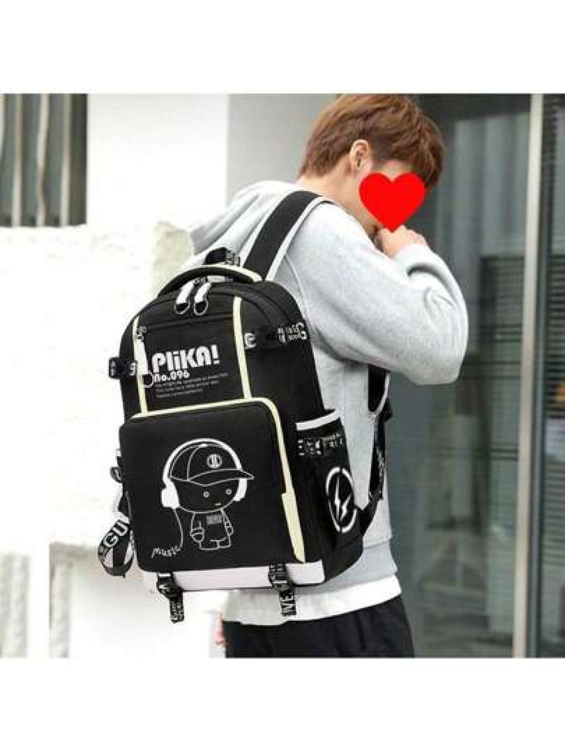 Glow In The Dark Backpack Music Graphic Print Suitable For High School College Students Large Capacity Fashionable Multipurpose Unisex Laptop Bag Travel Rucksack All Strap Patterns Random School Backp