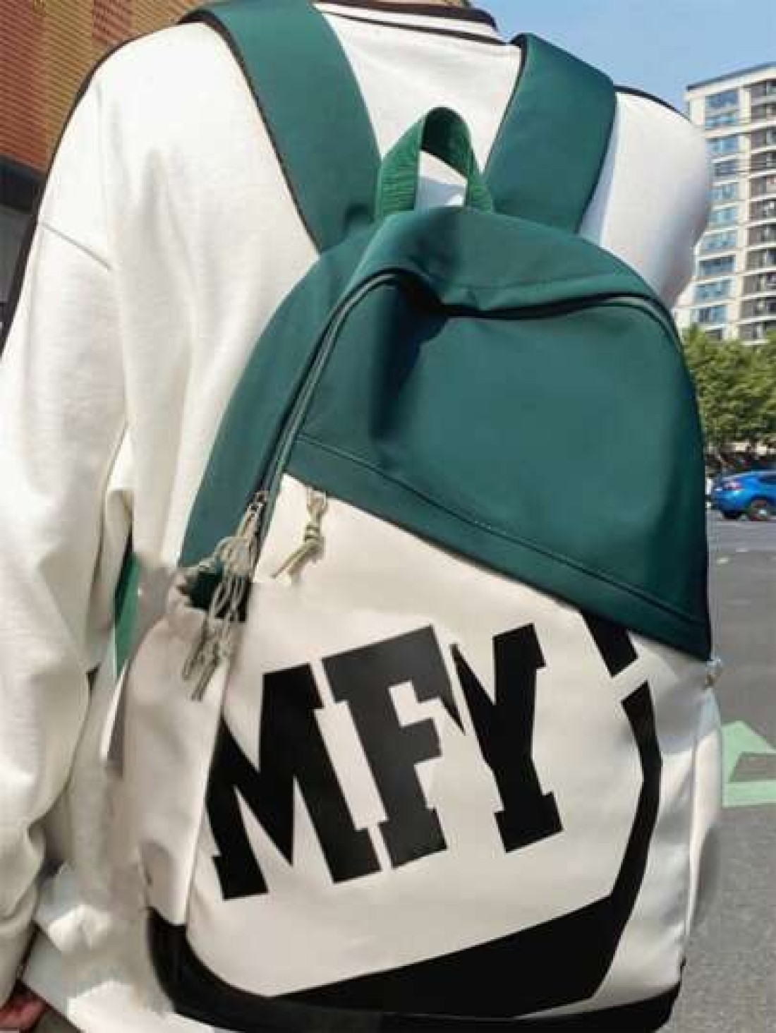 New Versatile And Fashionable Backpack Casual Contrasting Color Large Capacity Men s Backpack Printed Letter Student Bag 15 Inch Computer Bag 20L University Student Japanese Casual Travel Backpack Men