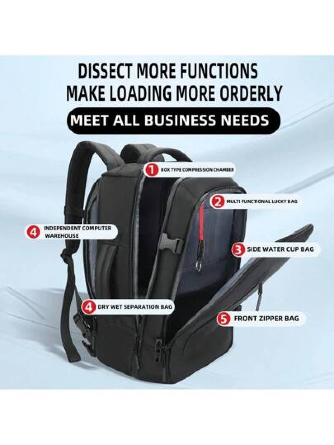 Large Capacity Vacuum Compression Business Travel Backpack Simple Fashion