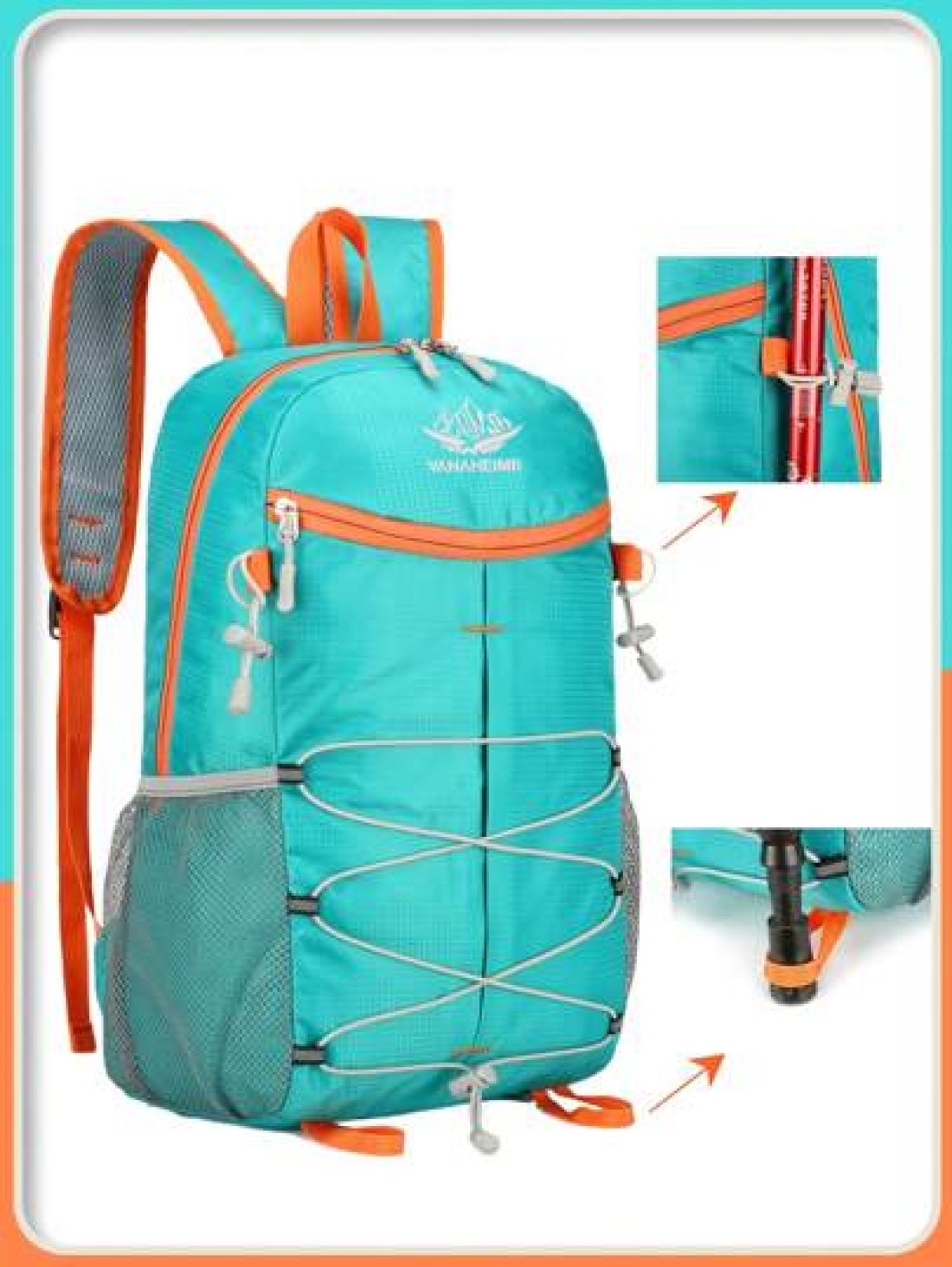 1 Pc Foldable Outdoor Adventure Backpack Minimalist Hiking Pack Large Capacity Gym Bag Multifunction Personality Casual Laptop Backpack Portable Fitness Training Bag With Multi Pockets Large Capacity