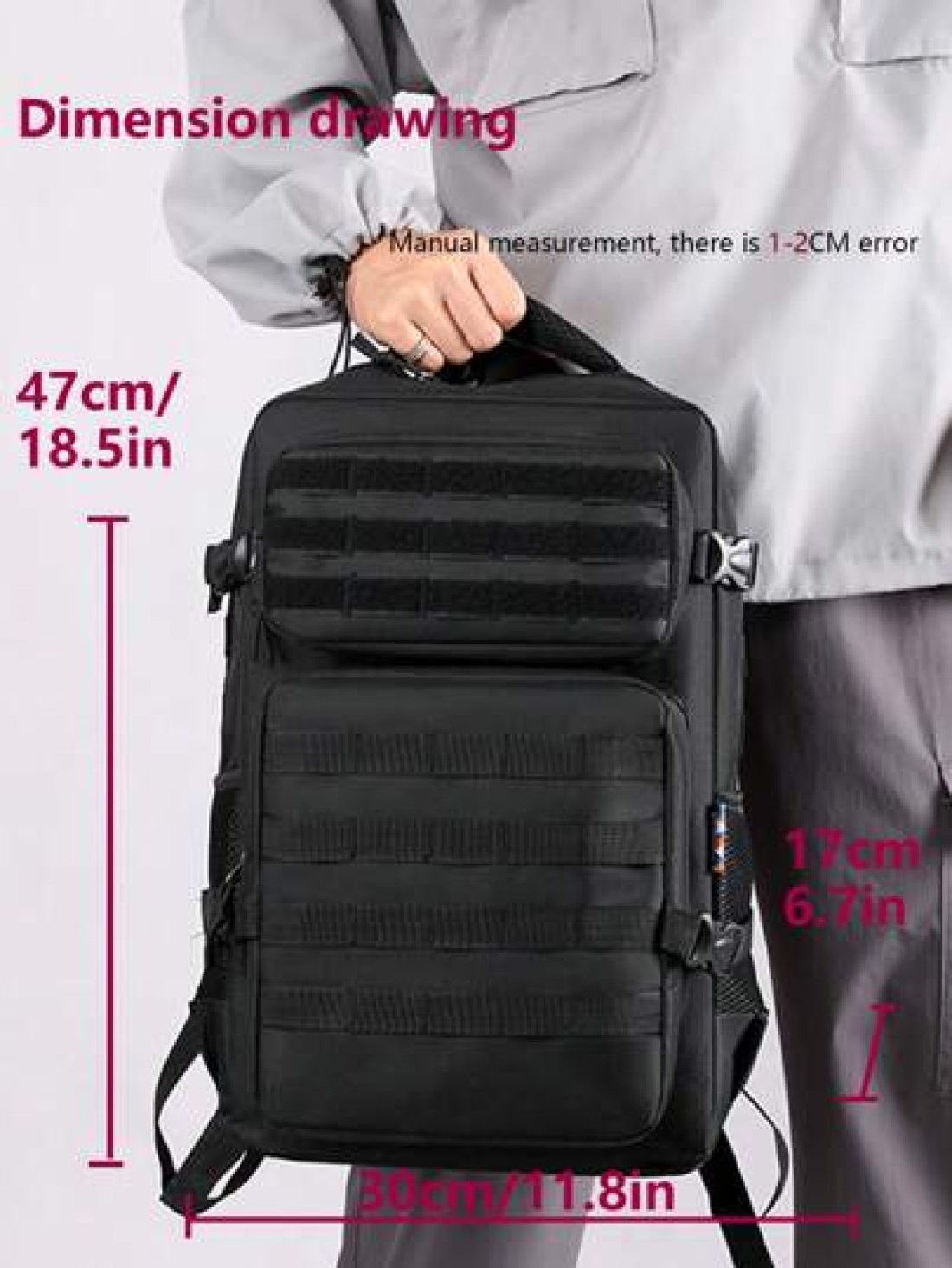 Outdoor Multi Pocket Backpack Men Purse Can Hold 15 6 Inch Computer Bag Lightweight School Bag Large Capacity Travel Bag Commuter Convenient Day Bag Multi Functional Book Bag For Students Junior High