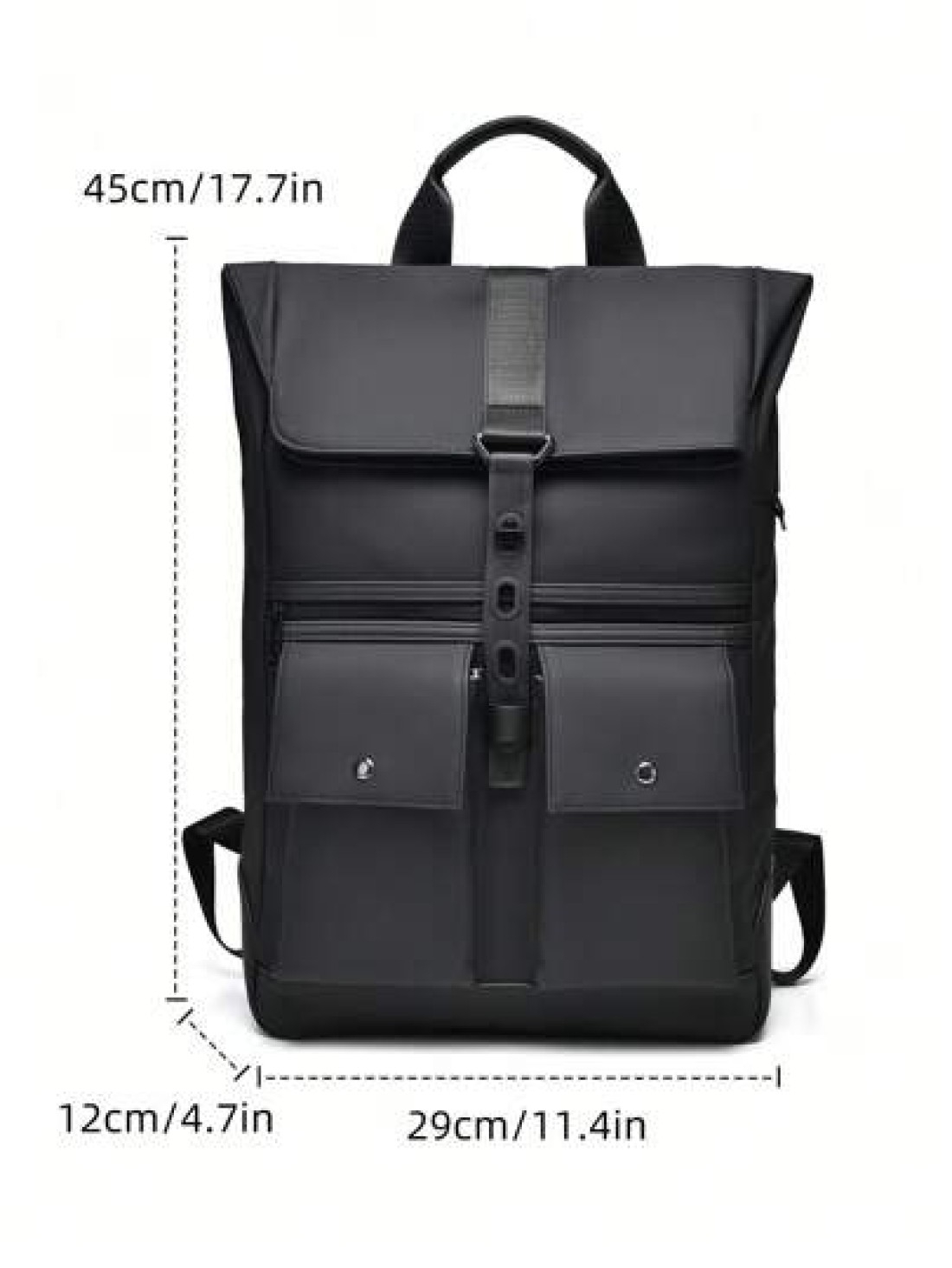 peach tree Large Capacity Business Backpack Travel Backpack School Backpack Laptop Backpack PU Leather Streamlined Fashion Suitable For Back To School And Travel Black Outdoor Multi Function Leisure B