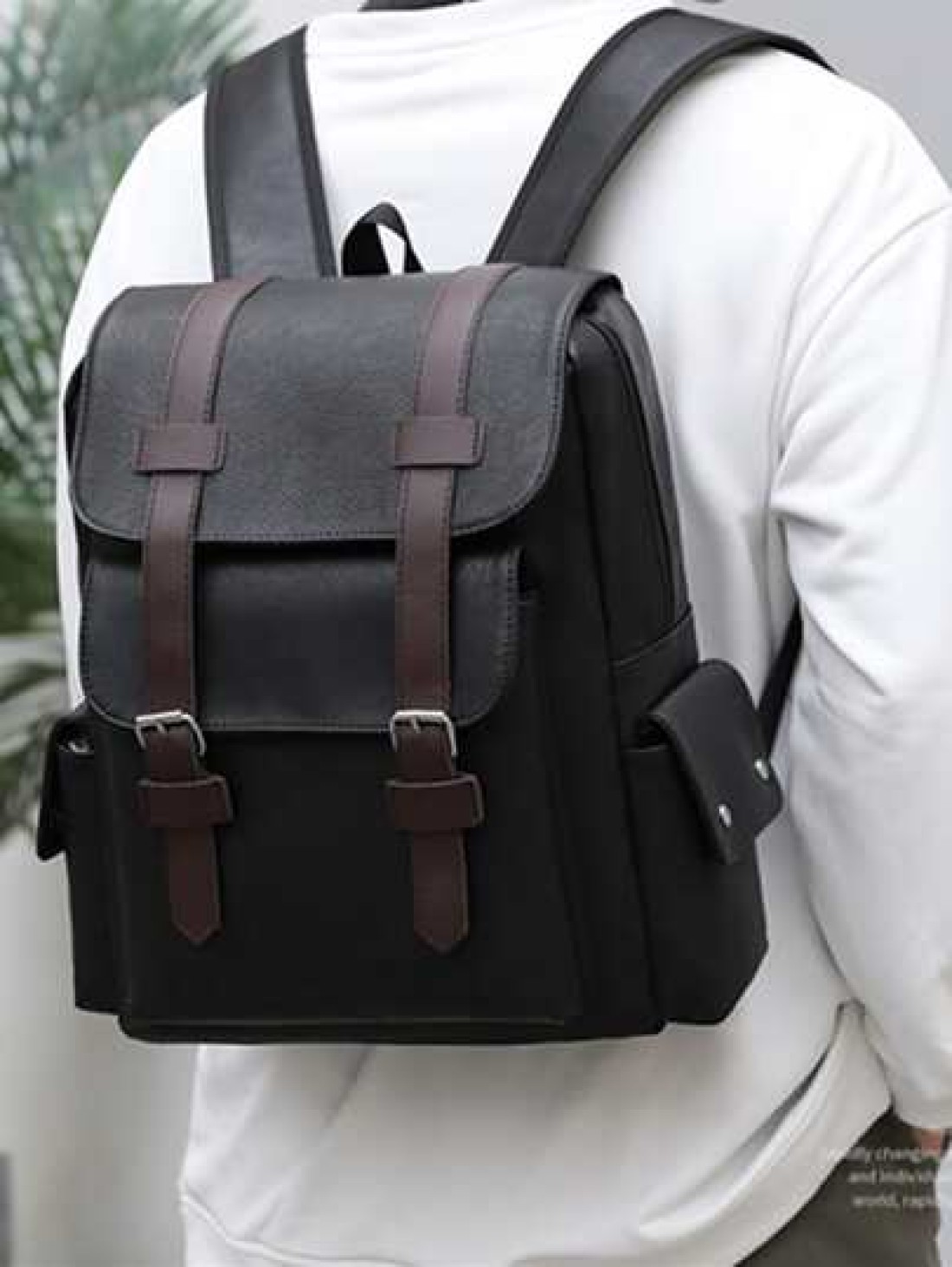 Large Laptop Backpack Pu Backpack Male Teenagers Boys Black Schoolbag Schoolbag For Travel College School Casual Backpack Laptop Backpack Commute Lightweight Flap Backpacks Rucksack Summer College Bag