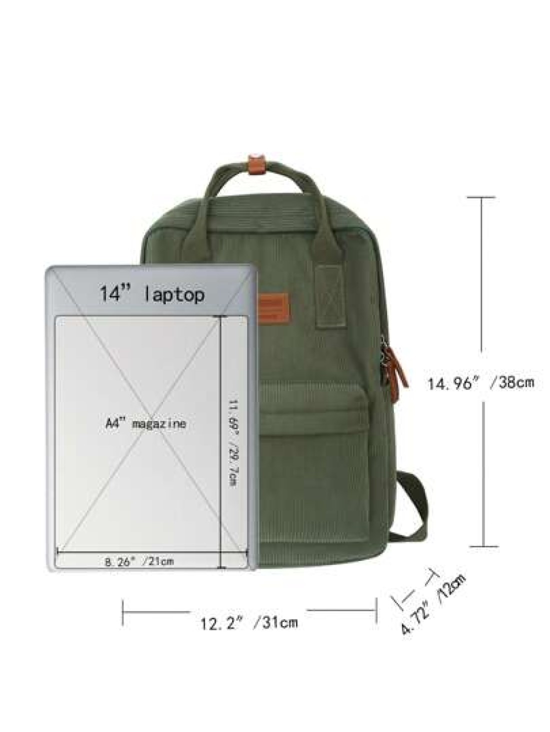 Teenagers Small Corduroy Backpack Lightweight Casual High School College 14 Inch Laptop Travel Bag Backpack Rucksack Dad College Bag School Bag Gifts Fall Christmas Scream Bag Backpack Winter Gifts Ca