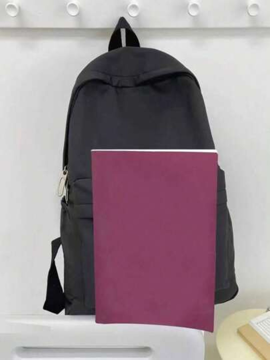 1 Pc Unisex Solid Color Fashionable Backpack Versatile High Capacity Casual Commuter School Bag Summer Summer Bag Spring Break Vacation Men Bags Black Bag Pack Backpacks Travel Must Haves Large Bag Sc