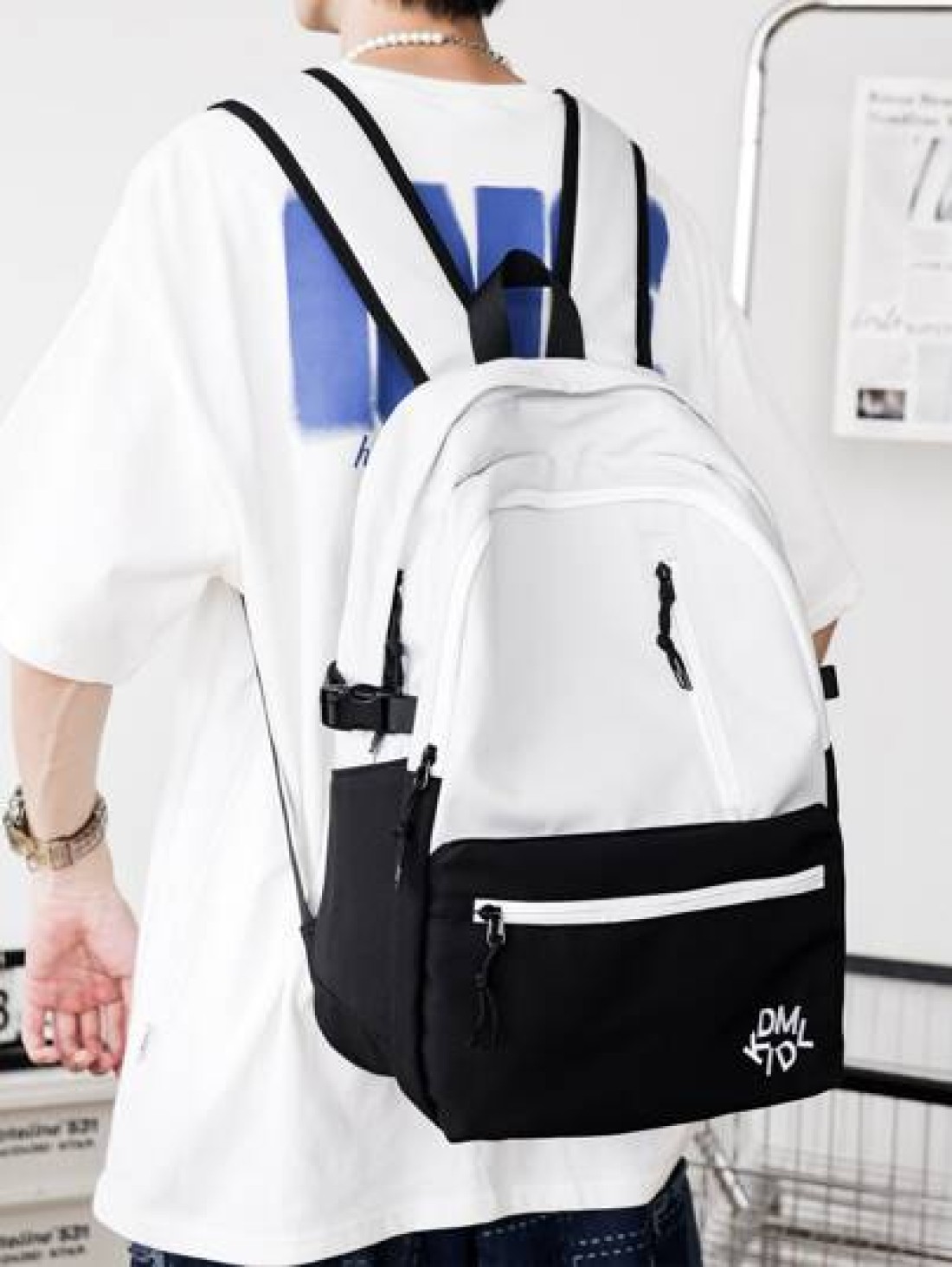 peach tree Fashionable Color Block Campus Laptop Backpack Peach Tree Christmas Men Bag Vacation Travel Essentials Dad Gifts School Bag Travel Backpack Large Capacity Sports Bag Laptop Bag Book Bag Fun