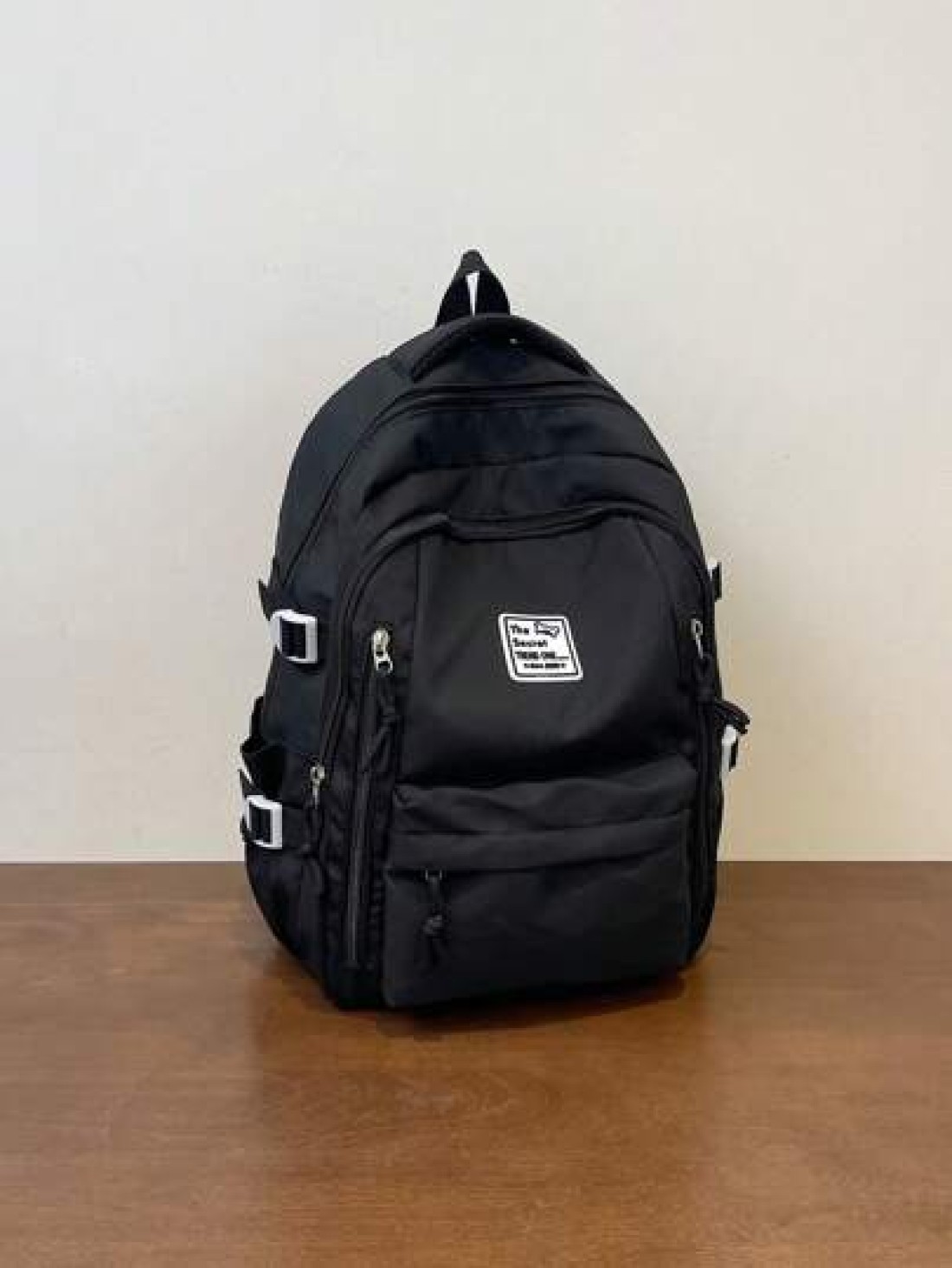 15 6Inch Large Capacity Water Proof Foldable Dirty Resistant Letter Patch Decor Laptop Backpack Medium Black Schoolbag For Travel College School Casual Backpack Thanksgiving Purse Computer Black Bag H