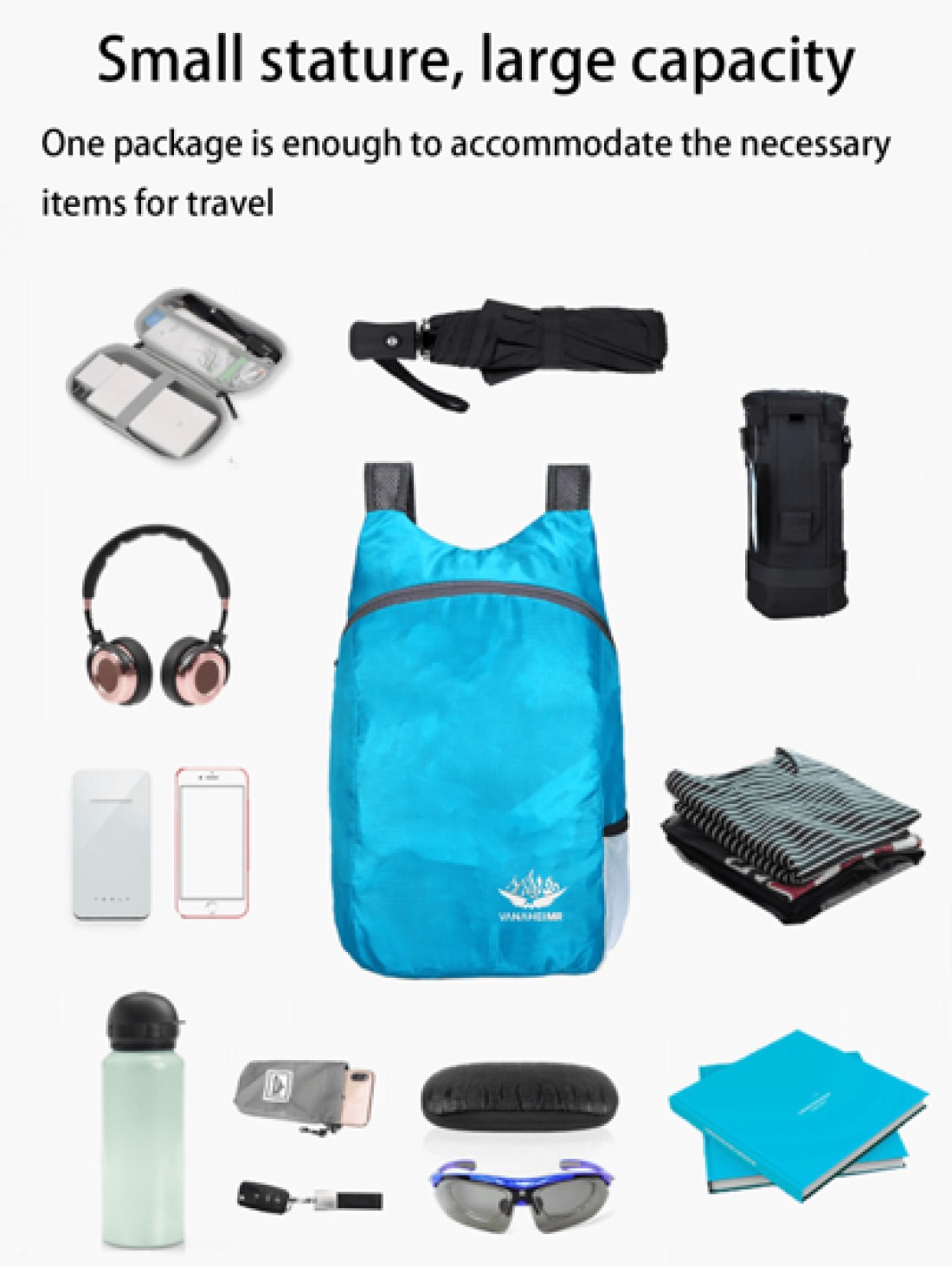 1pc Foldable Backpack 20L Outdoor Sports Bag Water Resistant And Comfortable Folding Bag Ultra Light Portable Storage Bag Backpack For Travel