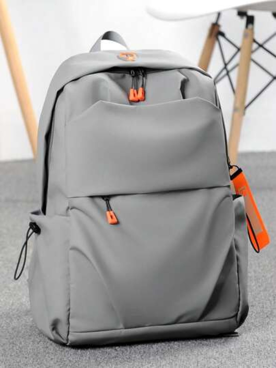 1pc Grey Oxford Cloth Large Capacity Backpack Men s Commuter Laptop Bag Business Casual College Student Backpack Waterproof Travel Bag With USB Charging Port Headphone Hole Multi Pocket Design To Fit