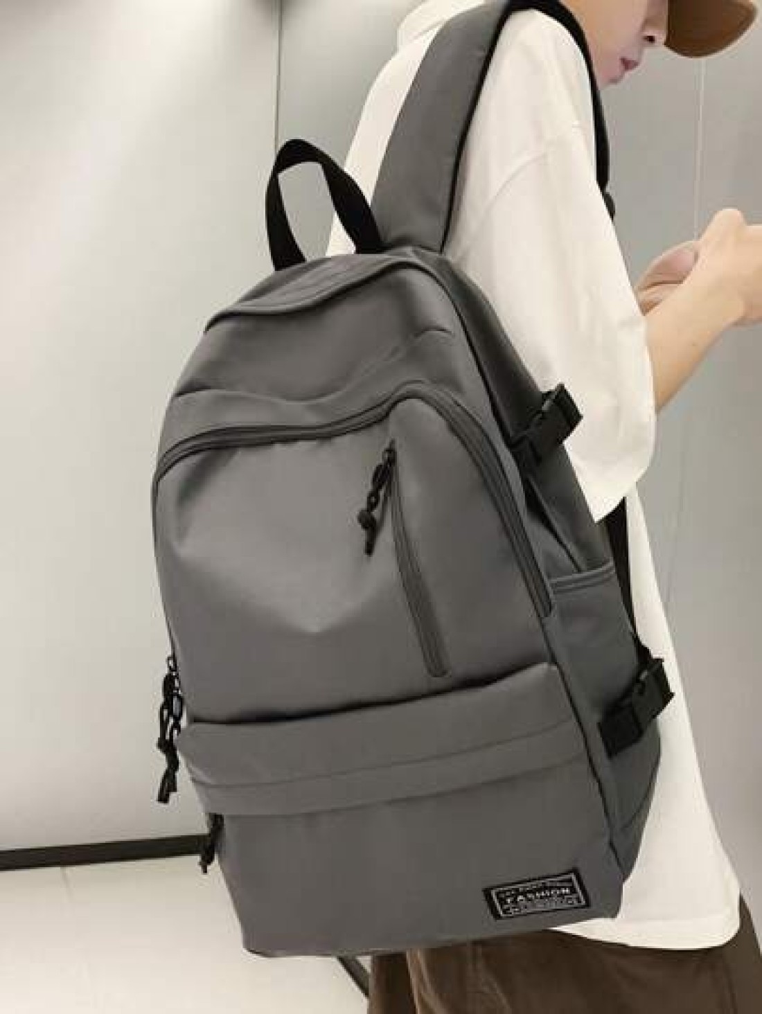New Fashionable And Casual Large Capacity Solid Color Backpack For Students Versatile For Class And Commuting Unisex