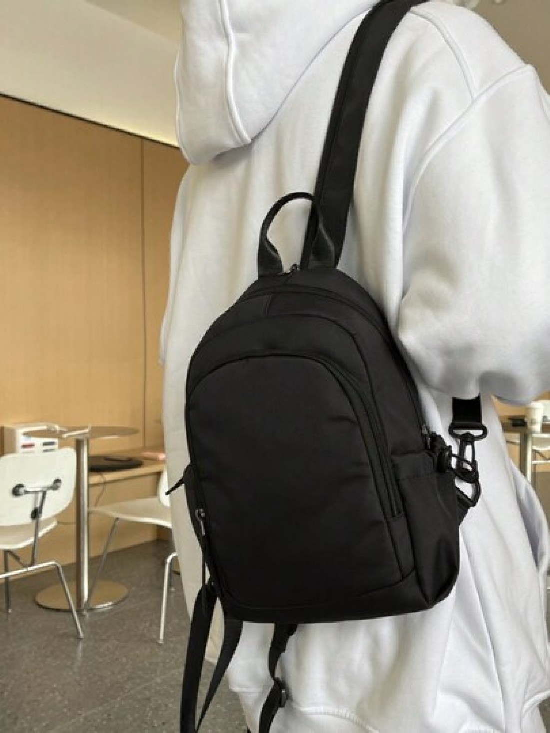1pc Men s Functional Backpack With Double Shoulder Straps Black Solid Color Made Of Polyester Fiber Simple Fashionable Creative With Zipper Suitable For School Travel Thanksgiving Purse Holiday Comput
