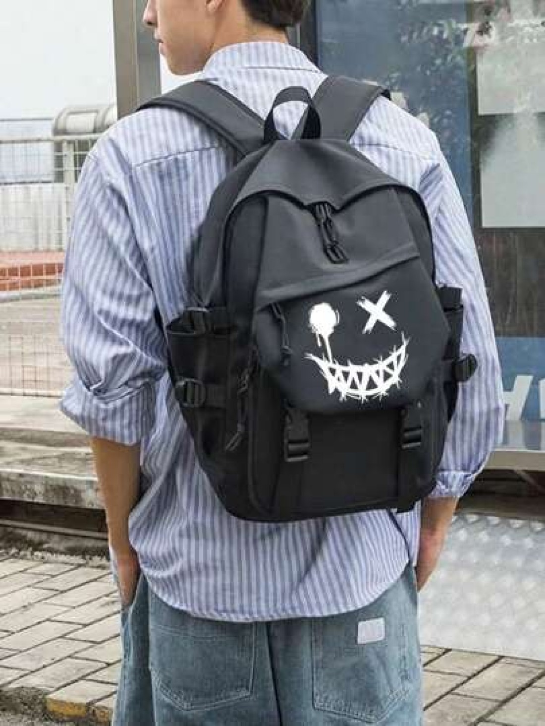 Unisex Large Capacity Luminous Casual Backpack Solid Color College High School Student Backpack For Men Fashionable Lightweight Simple Waterproof Backpack Korean Style Travel Laptop Bag Anime School S