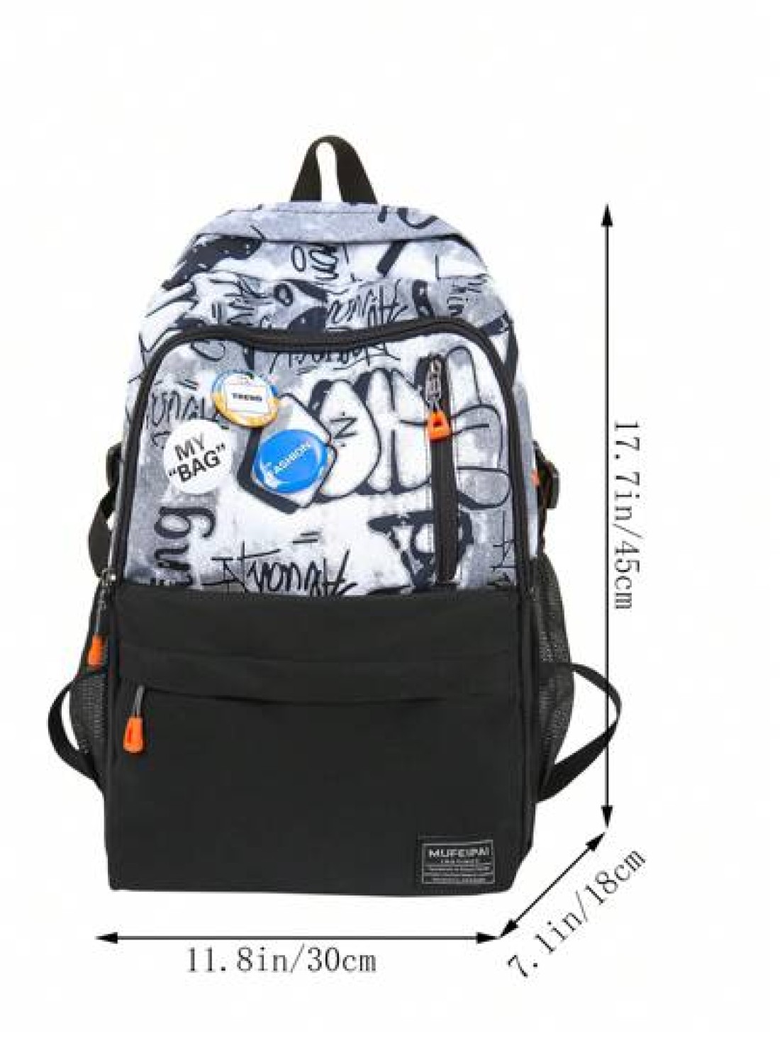 Fabric Multi Pocket Contrast Color Unisex Fashion Backpack Large Capacity Travel Bag
