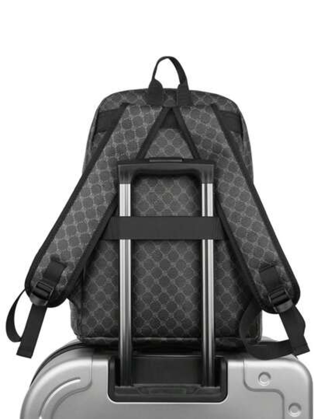 Large Capacity Printed Casual Backpack Fashion PU Leather Business Laptop School Bag