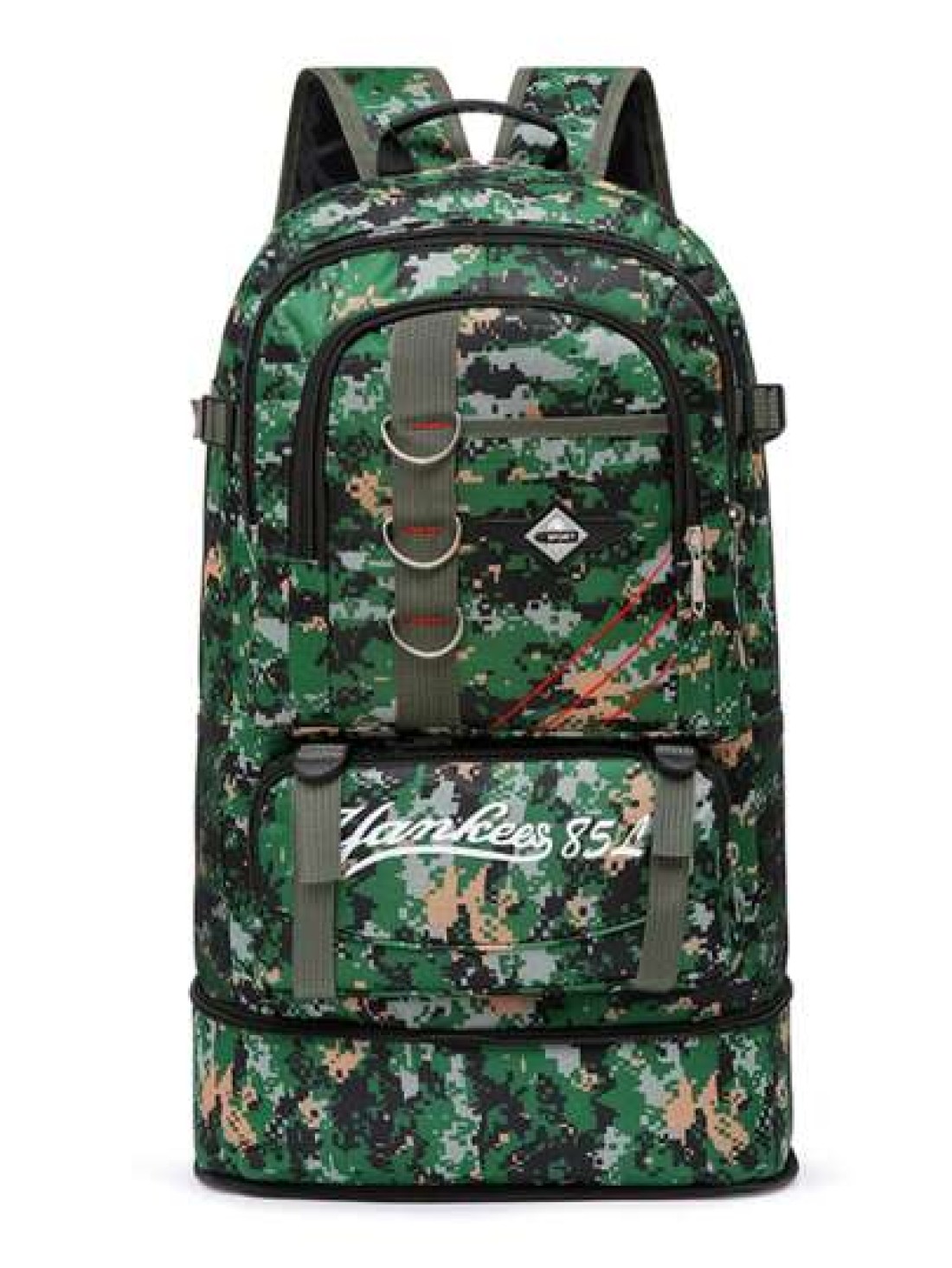 Large Capacity Camouflage Fashion Outdoor Sports Backpack Printed Flap Lightweight Backpack Expandable Multi Pocket Zipper Backpack Adjustable Shoulder Straps Suitable For High School And College Stud
