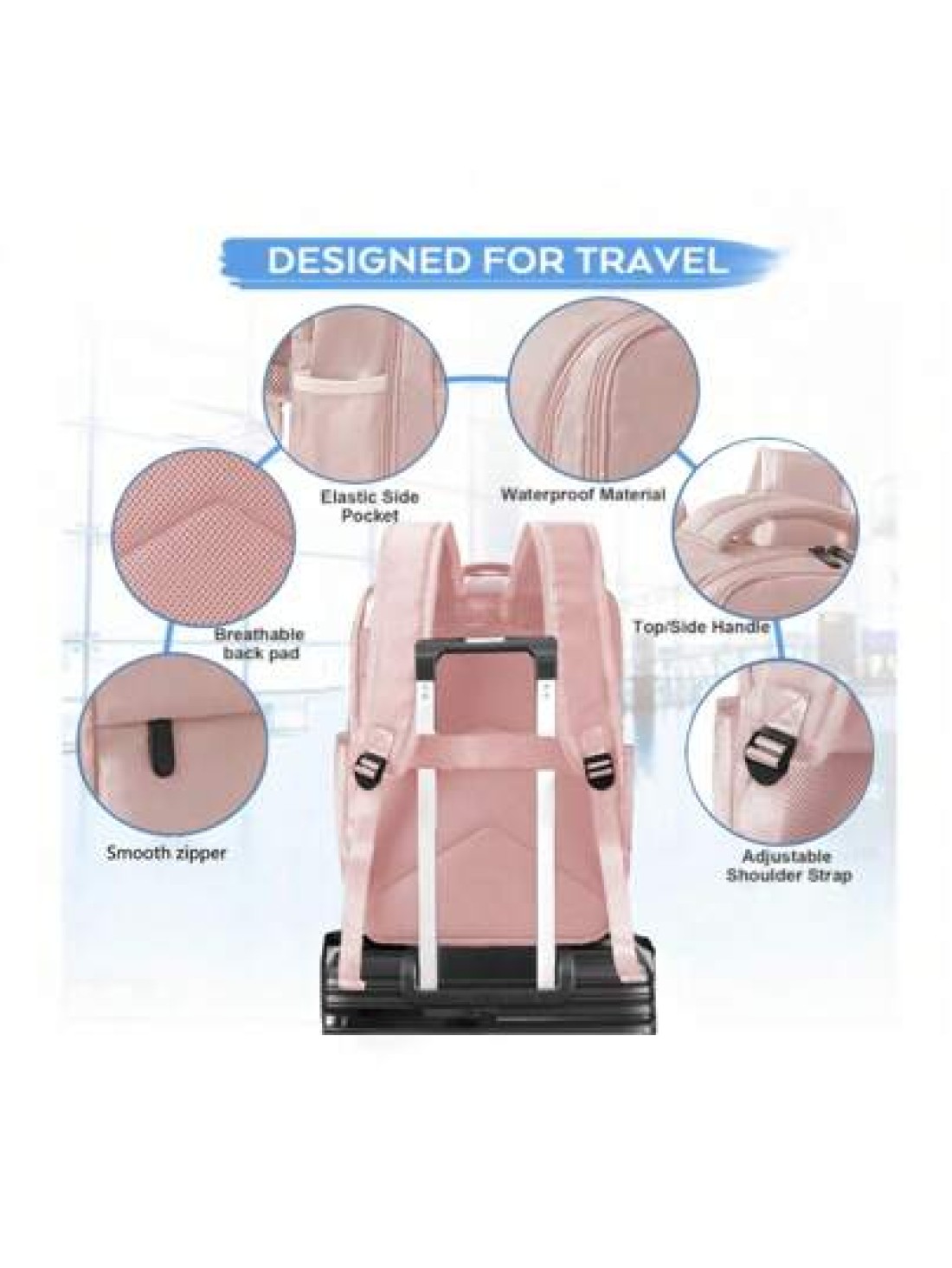 Release Buckle Decor Functional Backpack Laptop Backpack Business Travel Anti Theft Slim Laptop Backpack Water Resistant College School Computer Bag Fits 15 6 Inch Laptop Travel Backpack Gym Bag Stick