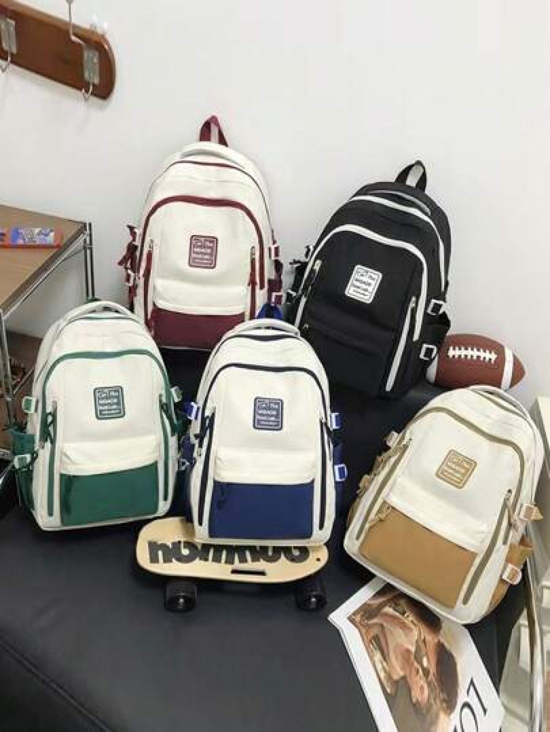New Fashionable Large Capacity Color Blocking Versatile Large Capacity Backpack Korean Version Multi Pocket Commuting Backpack