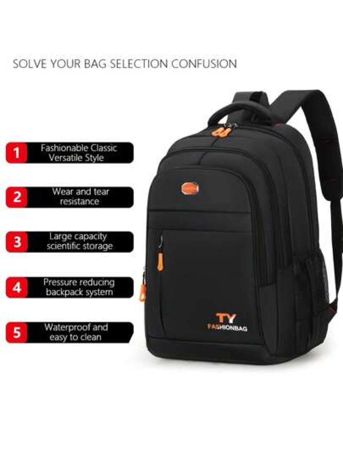 1pc Men Large Capacity Waterproof Casual Backpack Adjustable Laptop Student Backpack Man Bag Students School Supplies University Bag College Teacher School Backpack Book Bag School Bag Hobo Hip Bag Mu