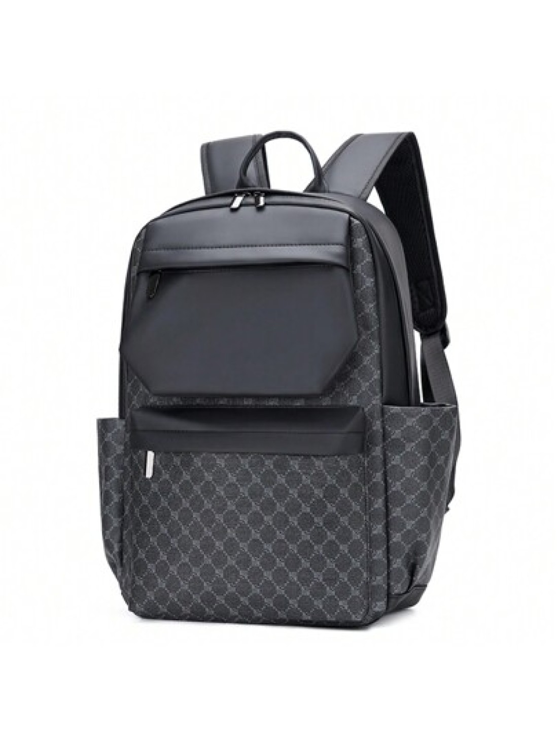 17 Inch Medium Laptop Backpack Geometric Pattern Buckle Design Pu Camping Bag Schoolbag College School Casual Backpack Laptop Backpack Commute Lightweight Flap Backpack S Leather Bag Student Travel Mu