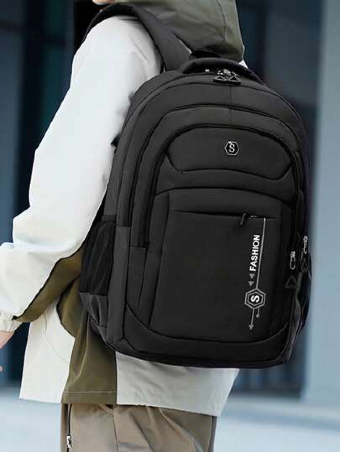 Casual Nylon Backpack For Men Laptop Bag Large Capacity Lightweight Multi Function Travel Bag Convenient Storage Daily Bag Fashion Business Travel Bag Suitable For College Students Teachers Travelers