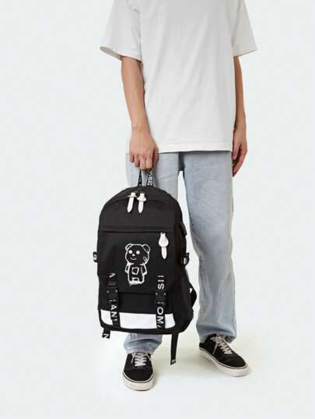 15 Inch Men Cartoon Bear Graphic School Bag School Bags Schoolbag School Backpack For School Daypack Laptop Bag Computer Bag Book Bag Rucksack Shoulder Bag Travel Bag Sport Bag College Bag Business Ou