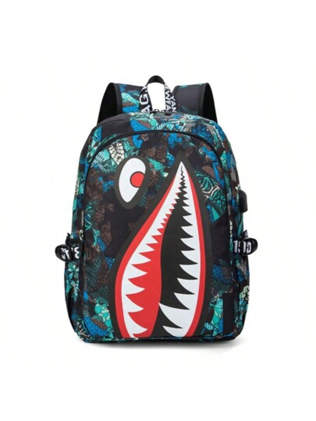 1pc Backpack School Bag Travel Backpack Boys Backpack Waterproof Fits 14 Inch Laptop USB Charging Port Functional Portable Casual For Students Boys Gift For Children Printed Straps And Letters Are Ran
