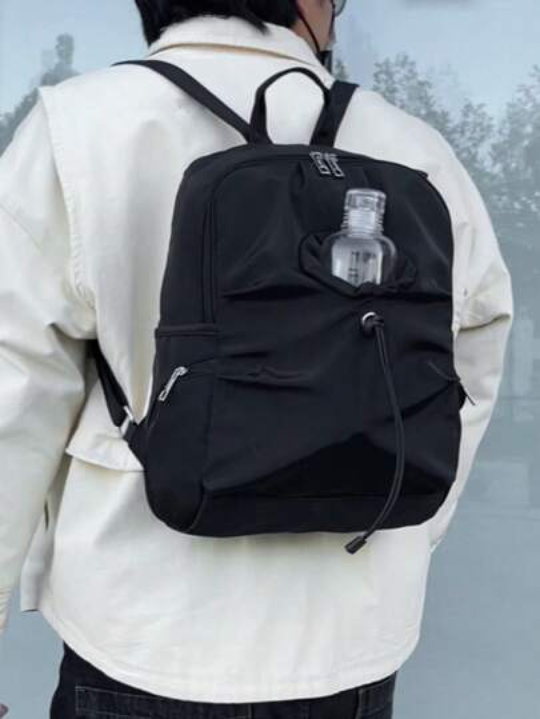 Unisex College Student Couple Backpack Lightweight Outdoor Travel Hiking Backpack With Water Bottle Holder