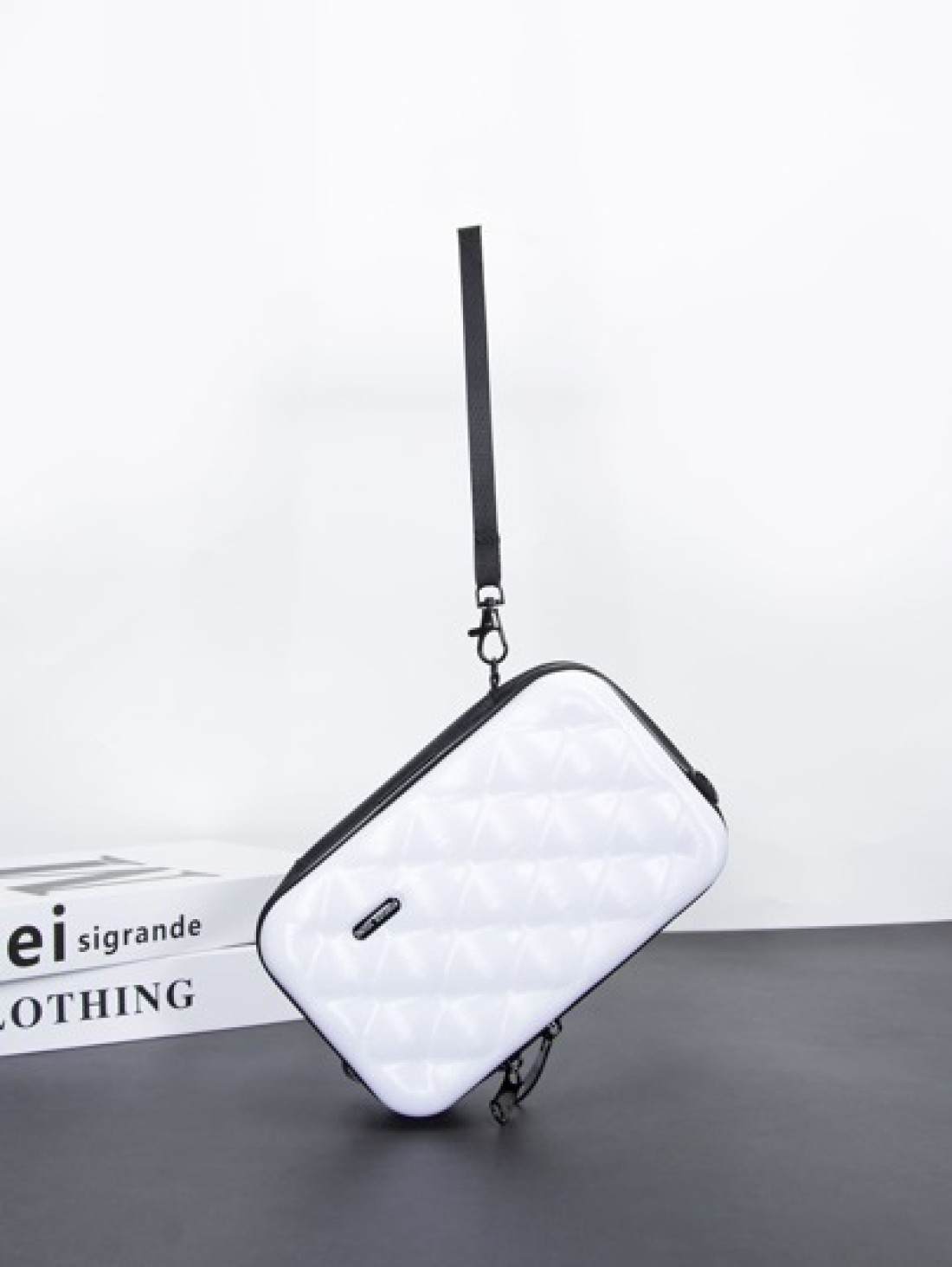 Mini Simple Rhombus Crossbody Bag Shoulder Bag Water Resistant PVC Hard Shell Bag For Men Casual And Versatile College Bag Summer Dad Bag For School Multi Functional Messenger Bag Sling Bag Student La