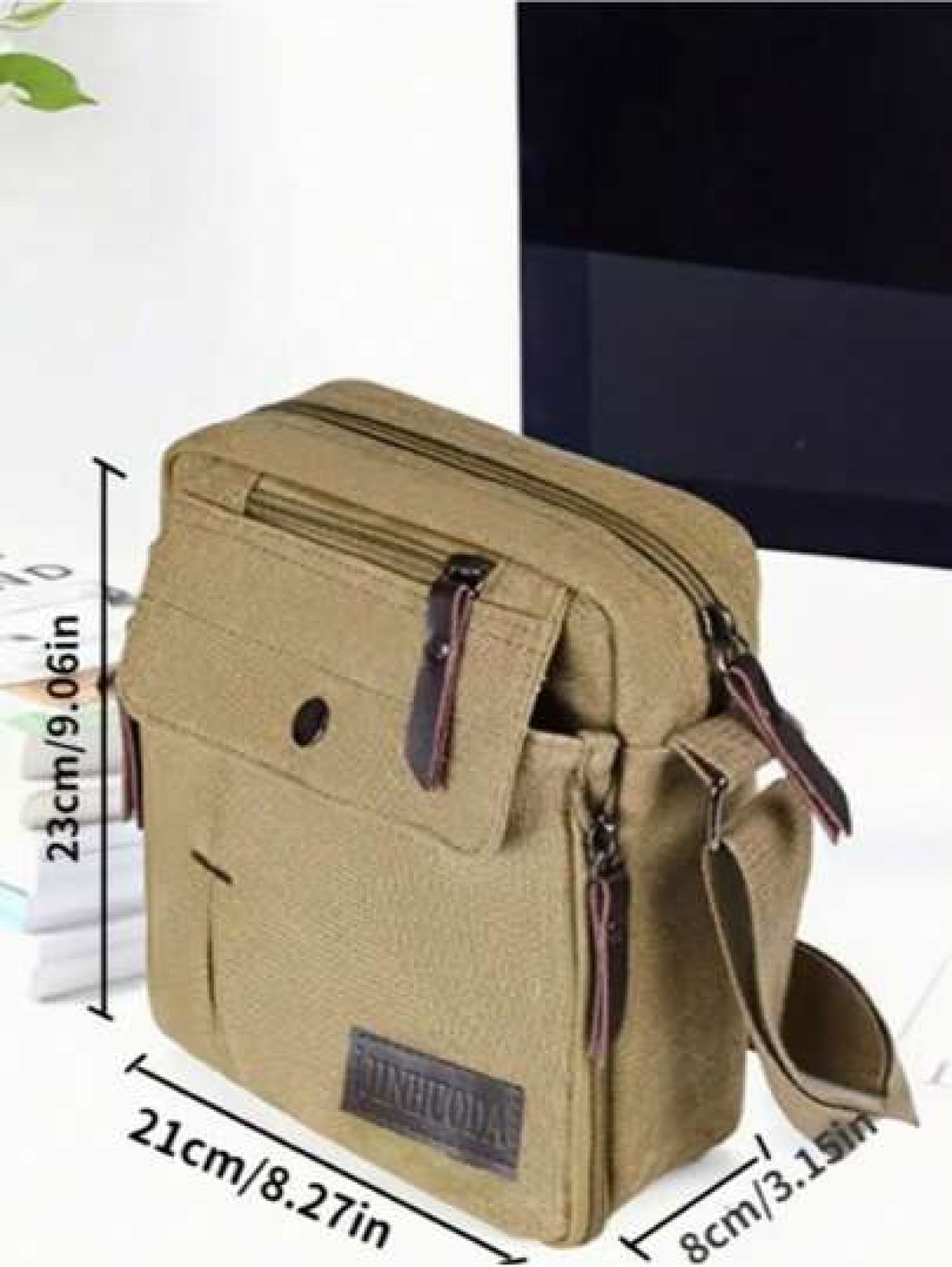 Men s Canvas Messenger Bag Stylish Shoulder Bag With Multiple Pockets Perfect For Outdoor Travel Crossbody Bag Sling Bag Side Bag Square Bag For Holiday School Bag Students Fall Bag Cylinder Bag Old M