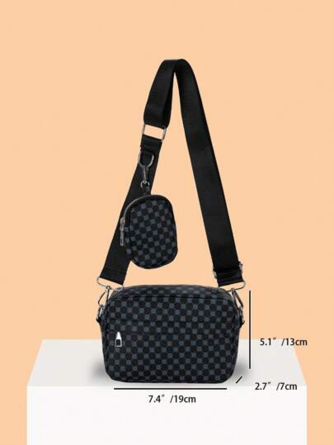 European And American Messenger Bag Two Piece Package Bag New Two In Shoulder Strap Fashion Printing Package Can Be Split Multi Functional Simple Fashion Personality Bag Japanese And Korean Casual Sho