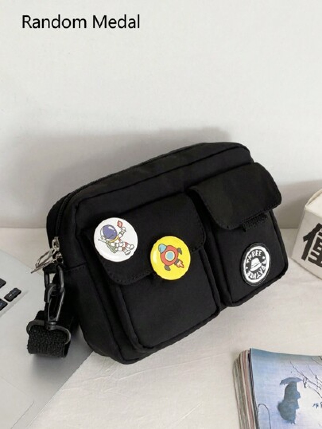 High School Students University Freshman Multifunctional Sling Bag Casual Bag Men Letter Graphic Square Bag Handbag Schoolbag Christmas Gifts Scream Bag Winter Thanksgiving Travel Purse Holiday Storag