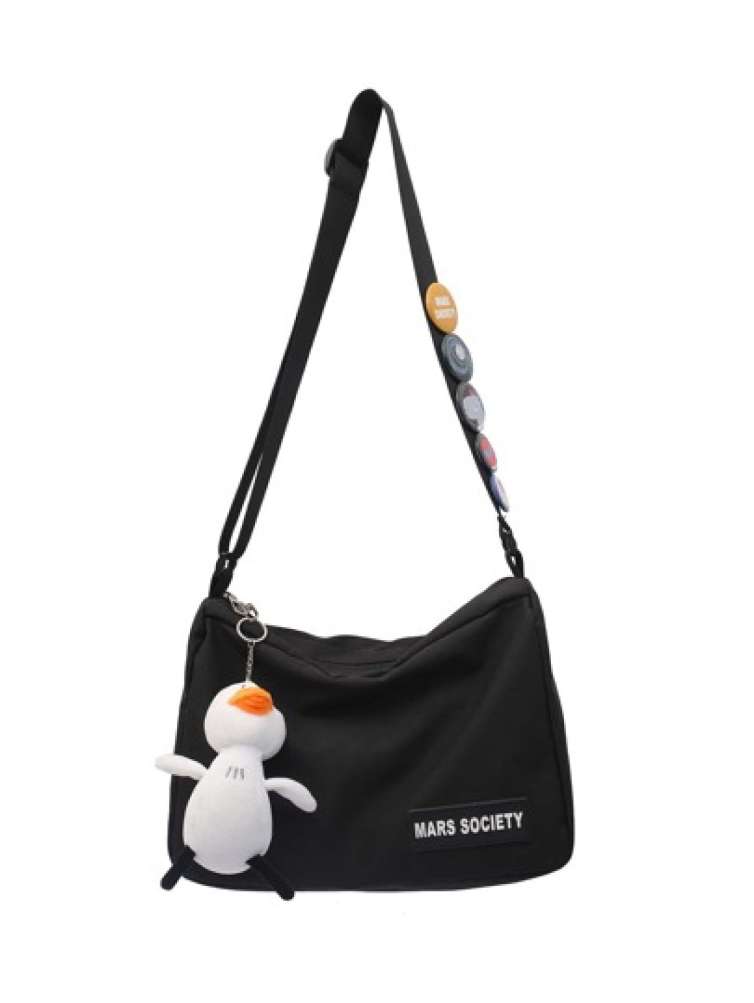 Men s Casual Versatile Water Proof Nylon Material Cartoon Pendant With Shoulder Diagonal Shoulder Bag And Complimentary Badge Crossbody Bag Sling Bag For Holiday Summer Multi Functional School Bag Stu