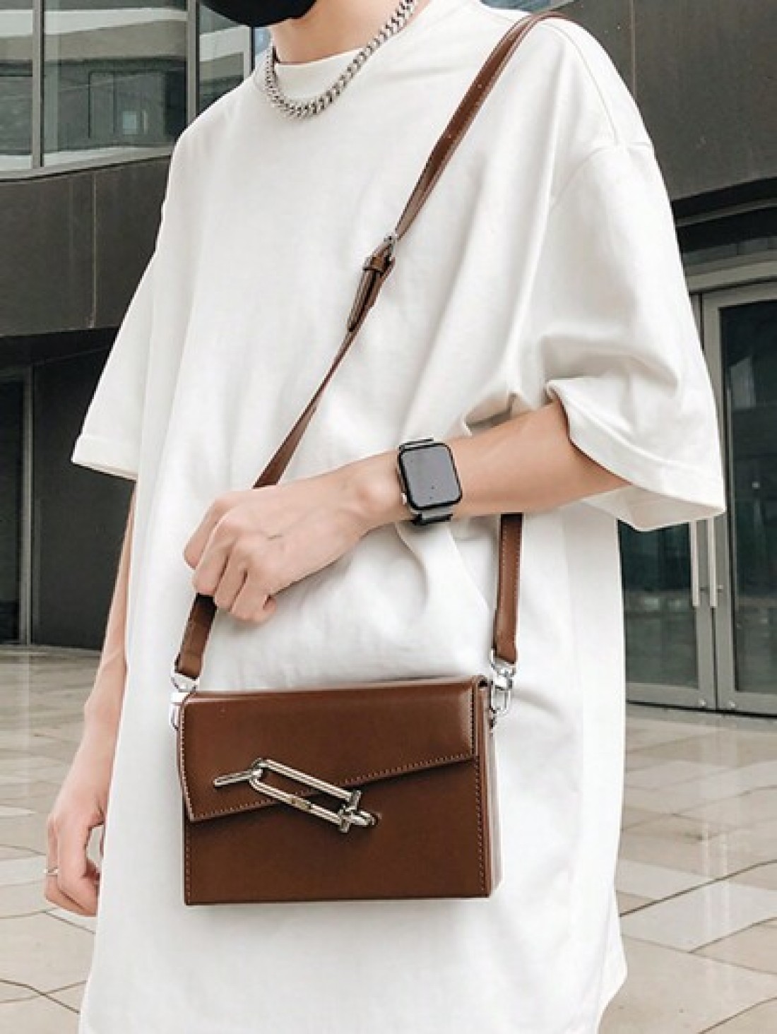 Solid Color Versatile Flap Shoulder Bag Christmas Fall University Sling Bag Cross Body Bag Side Bag Gifts Scream Bag Crossbody Bag Winter Christmas Gifts Bag Thanksgiving Travel Purse Holiday Storage