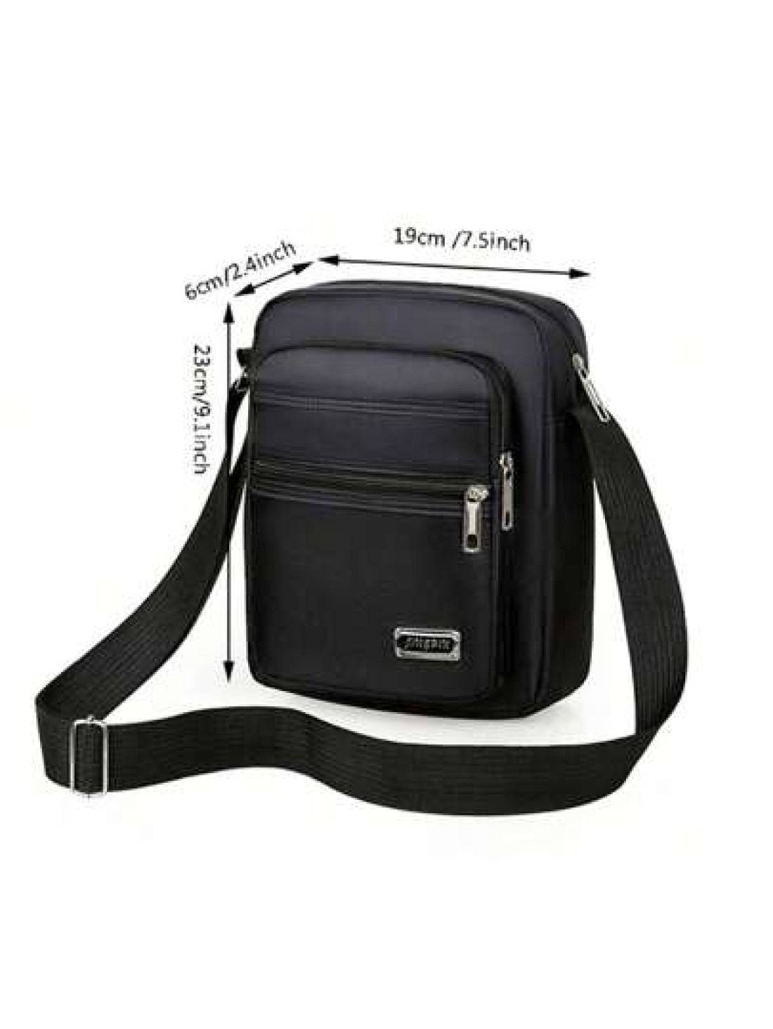 1PC Compact Crossbody Bag Nylon With Multi Zip Compartments Adjustable Strap For Comfortable Wear Freshman For Books Multi Functional Dorm University School Bag Students Commute Stylish Portable Sling