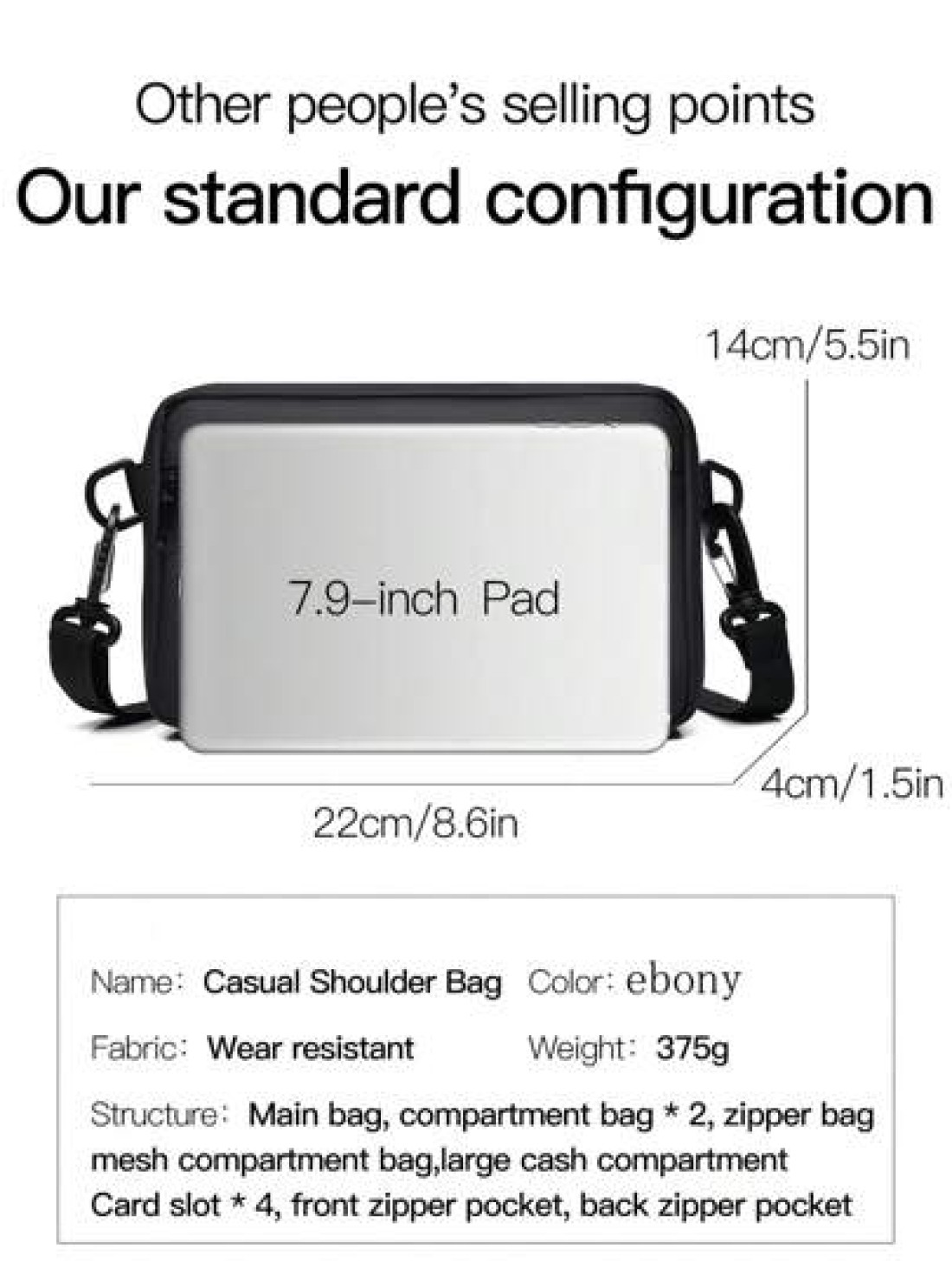 1pc Crossbody Bag Shoulder Bag Waist Bag Handbag Sports Bag Wallet Card Holder Fabric Multiple Compartments Pockets Adjustable Shoulder Strap Hiking Christmas Winter Gifts Hip Bag Tote Bag Black Bag H