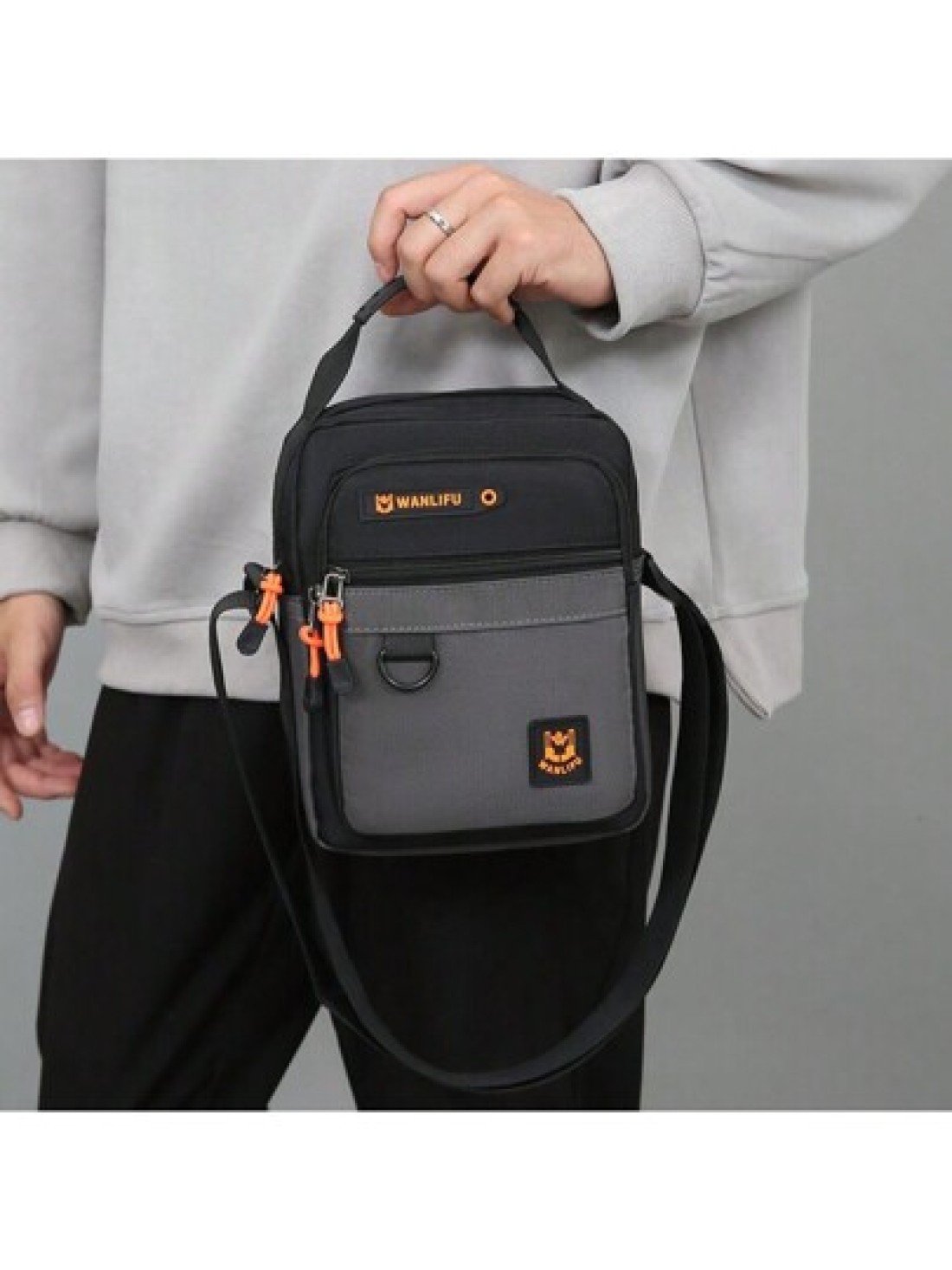 New Men s Sling Bag Casual Contrast Color Letter Pattern Messenger Bag Multi Functional Oxford Cloth Water Resistant Large Capacity Crossbody Bag Christmas Fall University Cross Body Bag Side Bag Gift