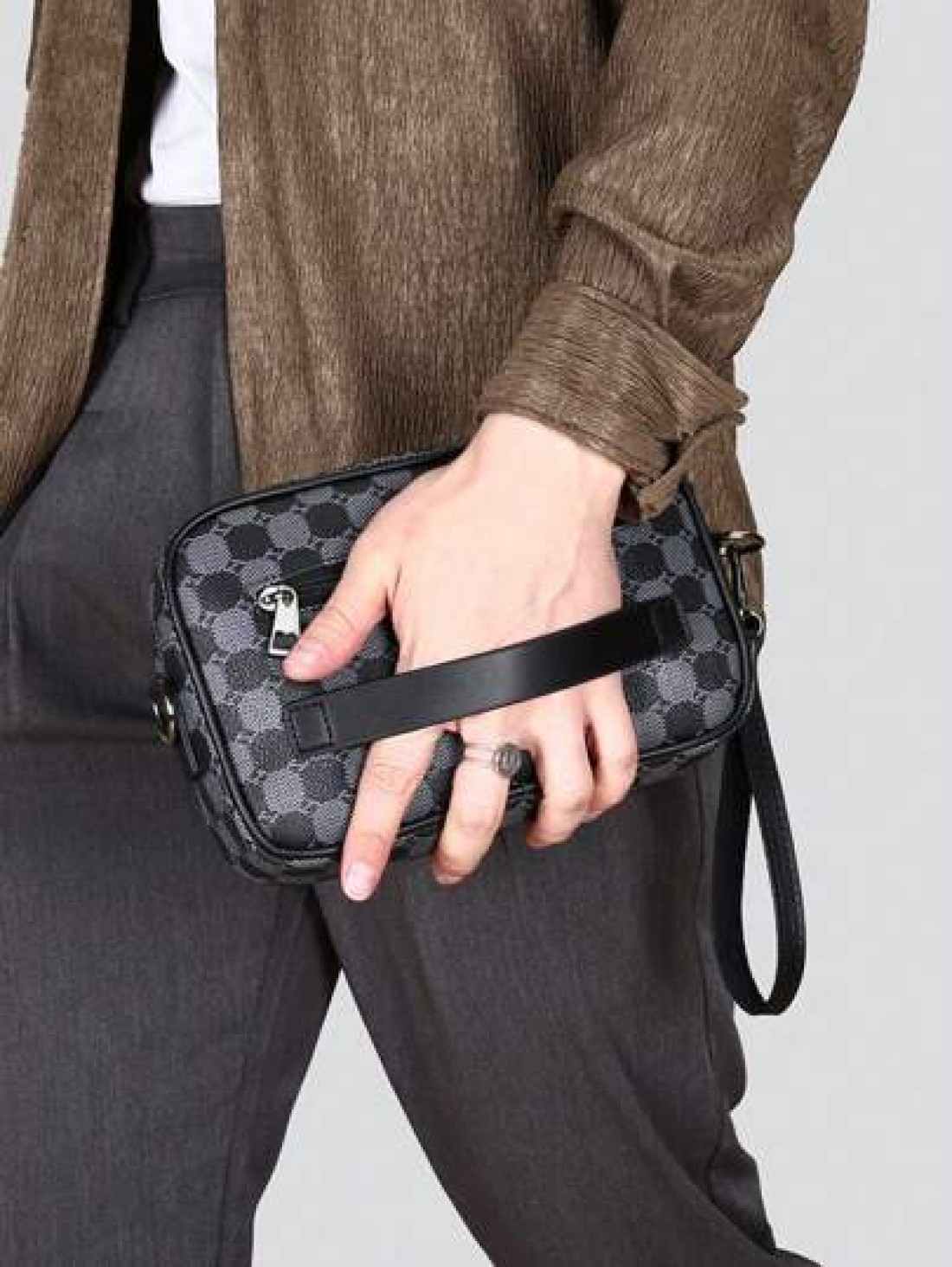 New Men s Business Shoulder Bag High Quality Leather Crossbody Bag Multi Layer Fashionable Hand Held Small Square Bag Casual Backpack Men s Handbag Casual Large Capacity Hand Held Bag Hand In Hand Cli