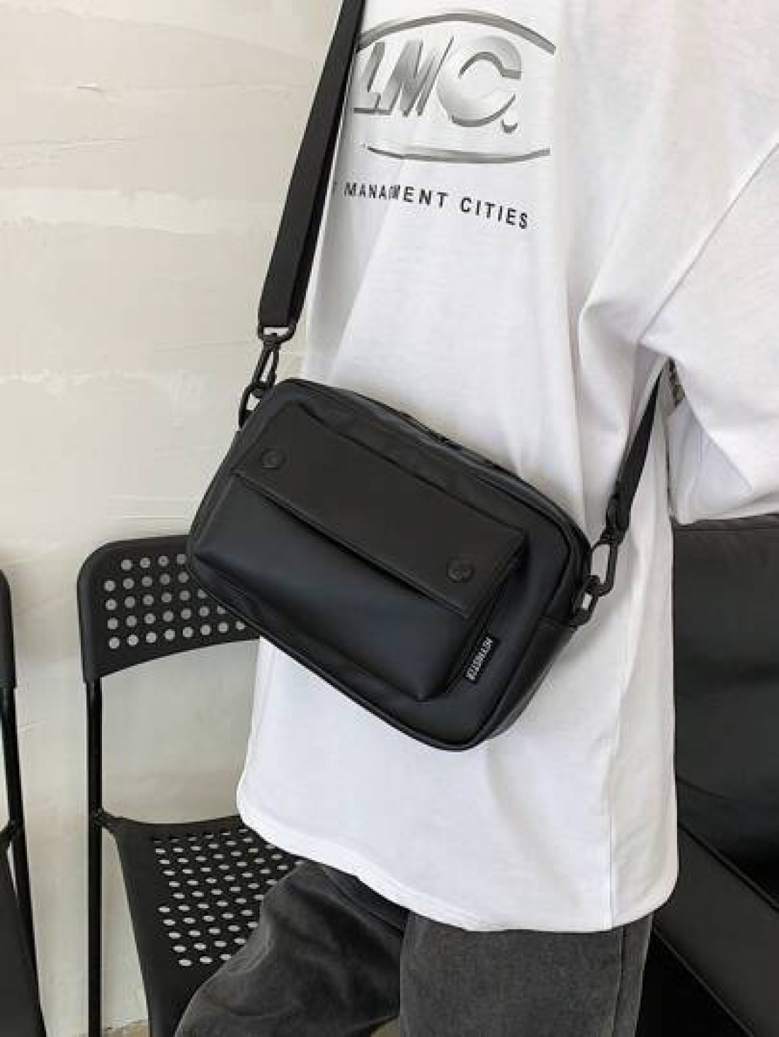 Men s Four Seasons Water Proof Letter Crossbody Bag Shoulder Bag Chest Bag Waist Bag With Headphones Empty Commute Bag Graduation Gifts Multi Functional For Books Freshman Bag Beach Bag Gym Bag Men Gi