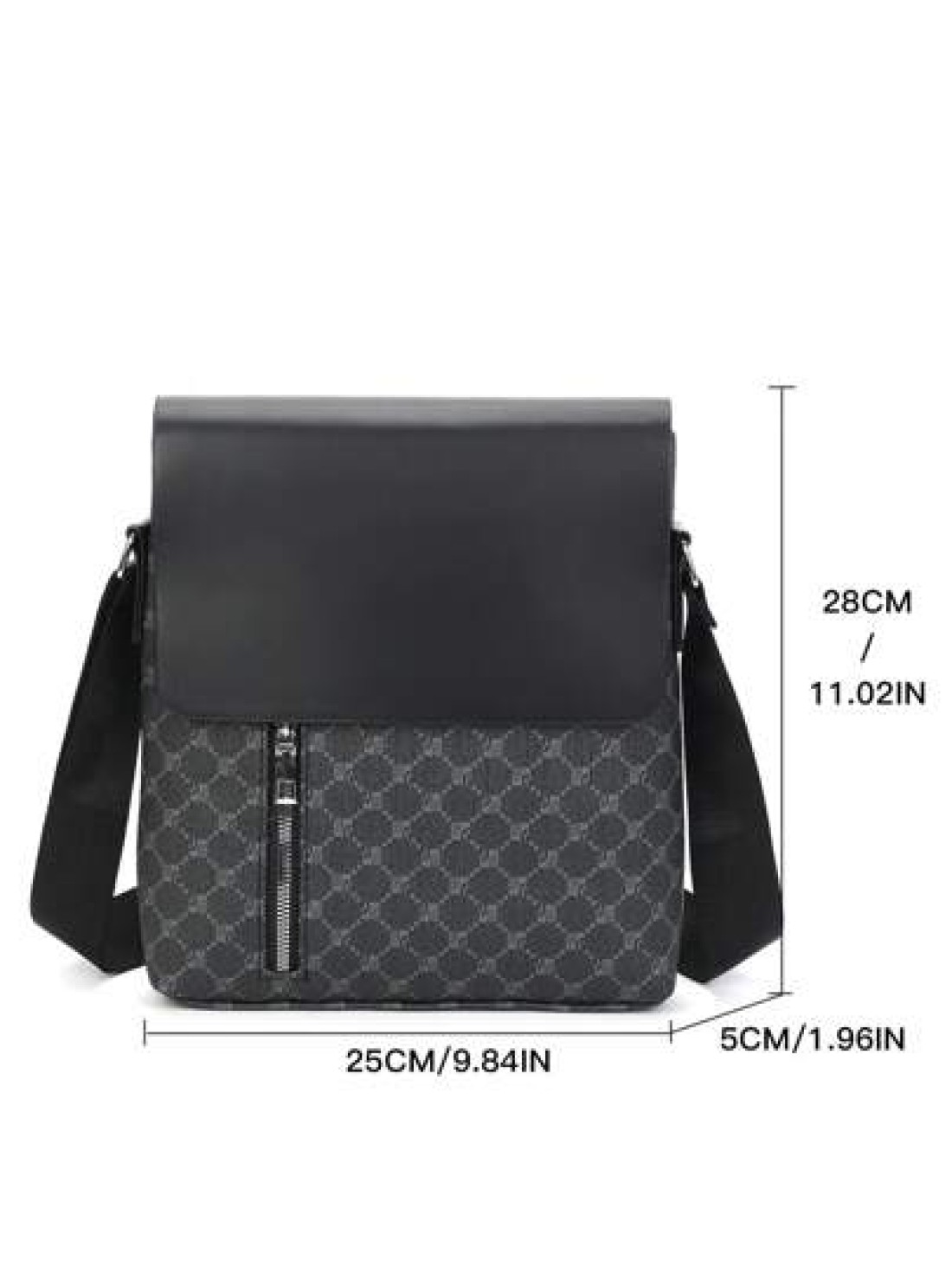 Men s Pu Leather Messenger Shoulder Bags Single Strap Flap Crossbody Bag College Valentine s Day Gift Vintage Old Money Bag For Valentines Day Gift Bag Classic Retro Printed Vintage Print Black Bag Hi