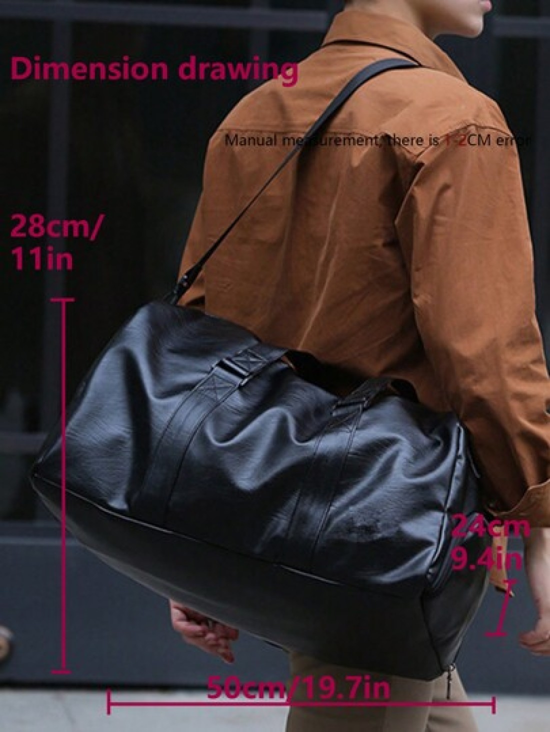 Fashion Soft Leather PU Large Capacity Duffel Bag Dry And Wet Separation Travel Bag Independent Storage Shoes Fitness Bag Multi Function Boarding Bag Necessary Mommy Bag With Children Suitable For Sch