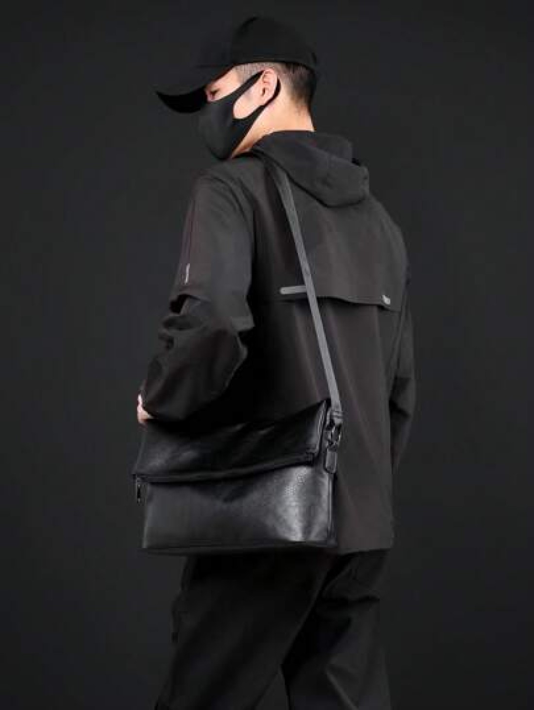 New Men s Commuter One Shoulder Diagonal Crossbody Bag Lightweight PU Soft Leather Small Bag Minimalist Design Foldable High End Handbag