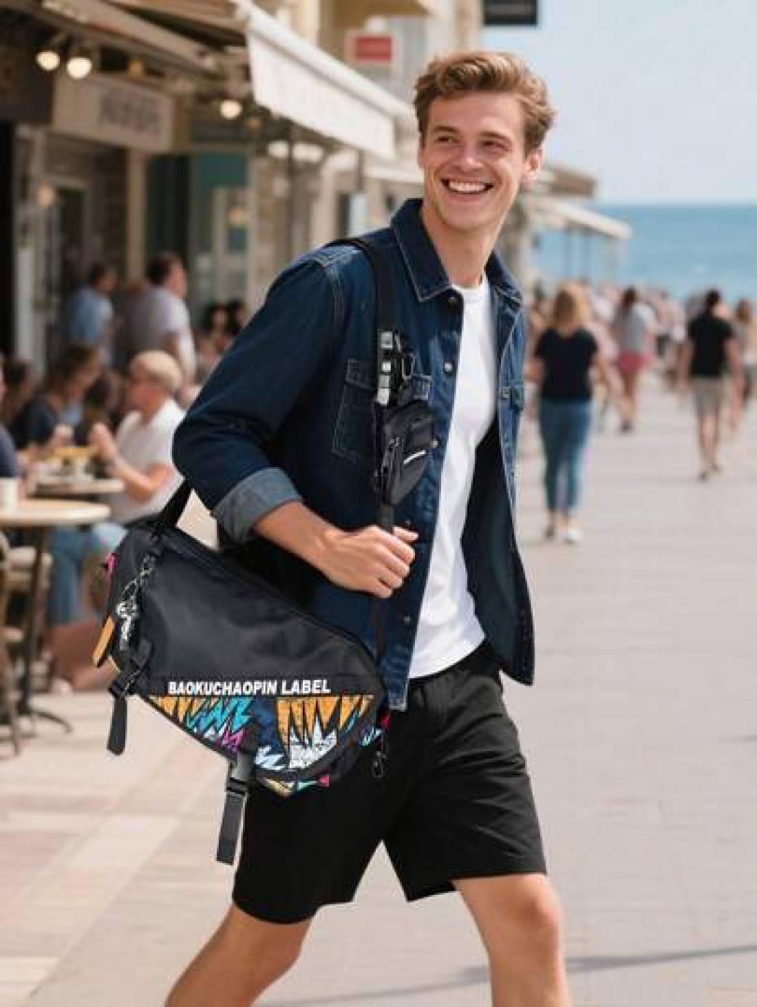 Waterproof Nylon Crossbody Bag With Adjustable Strap For Men Women Unisex Multifunctional Black Shoulder Bag With Large Capacity For Work Travel Camping Beach Holiday Vacation Travel Essentials For Hi