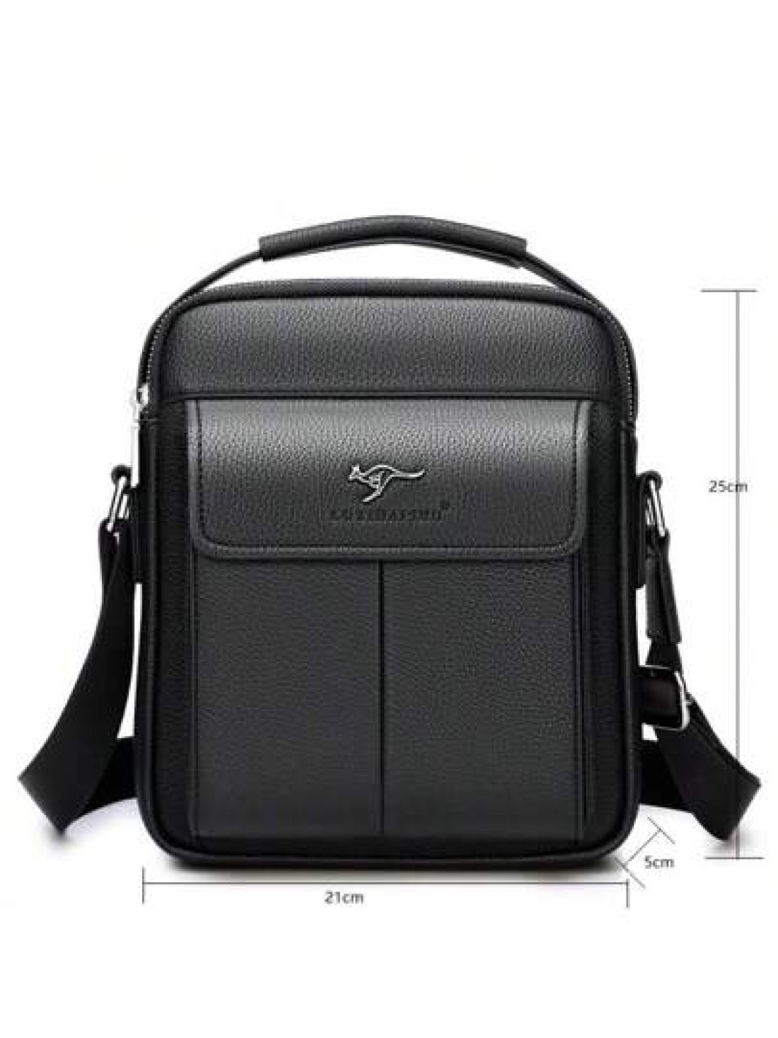 PU Leather Crossbody Bag For Men Casual Shoulder Bag For College Students